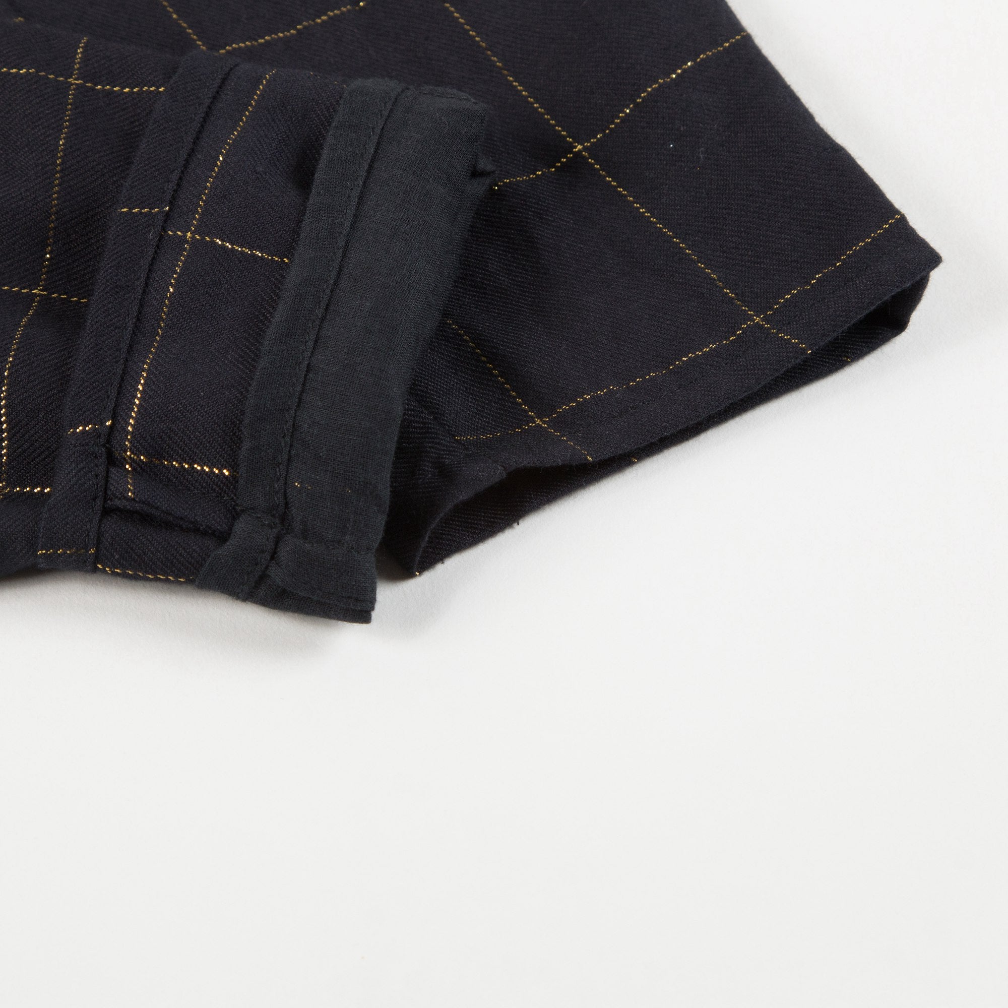 Girls Black Big check gold Overall Trousers