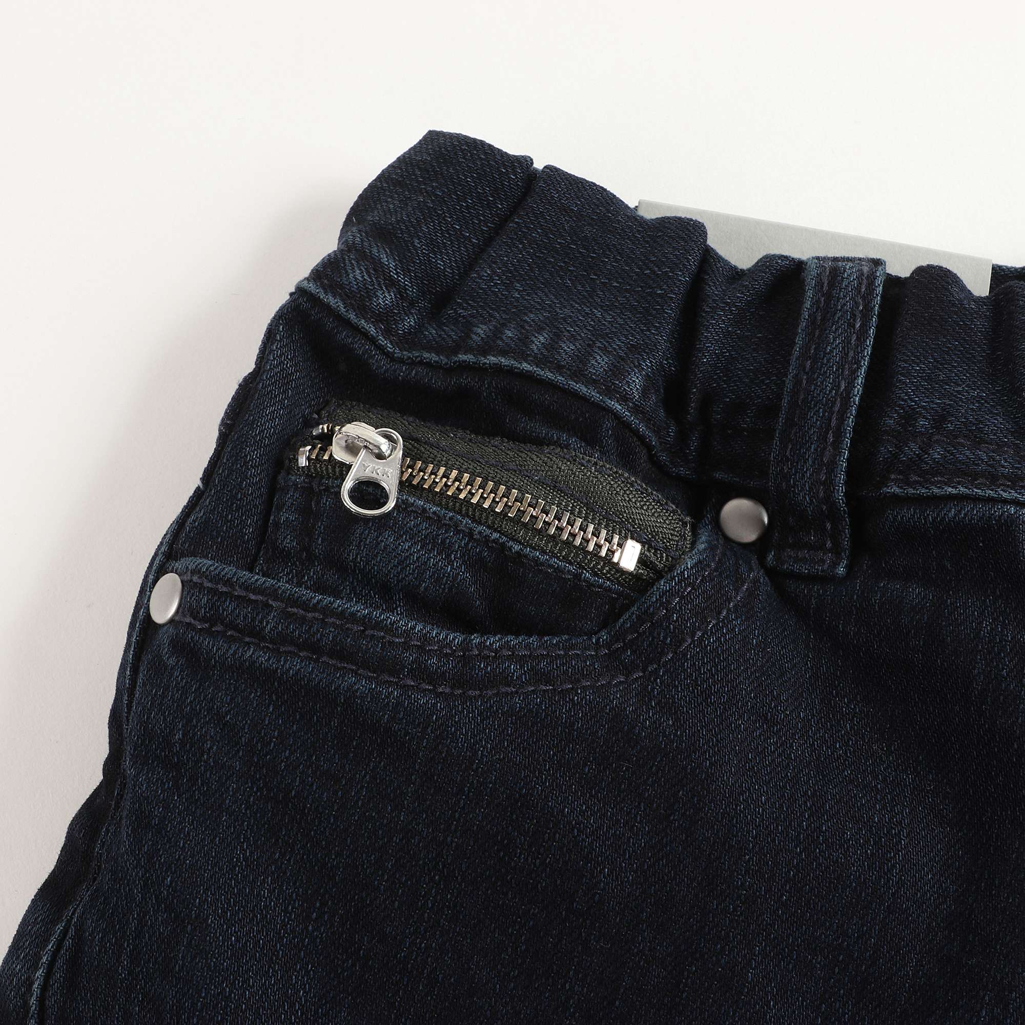 Girls Navy Denim Cotton Trousers