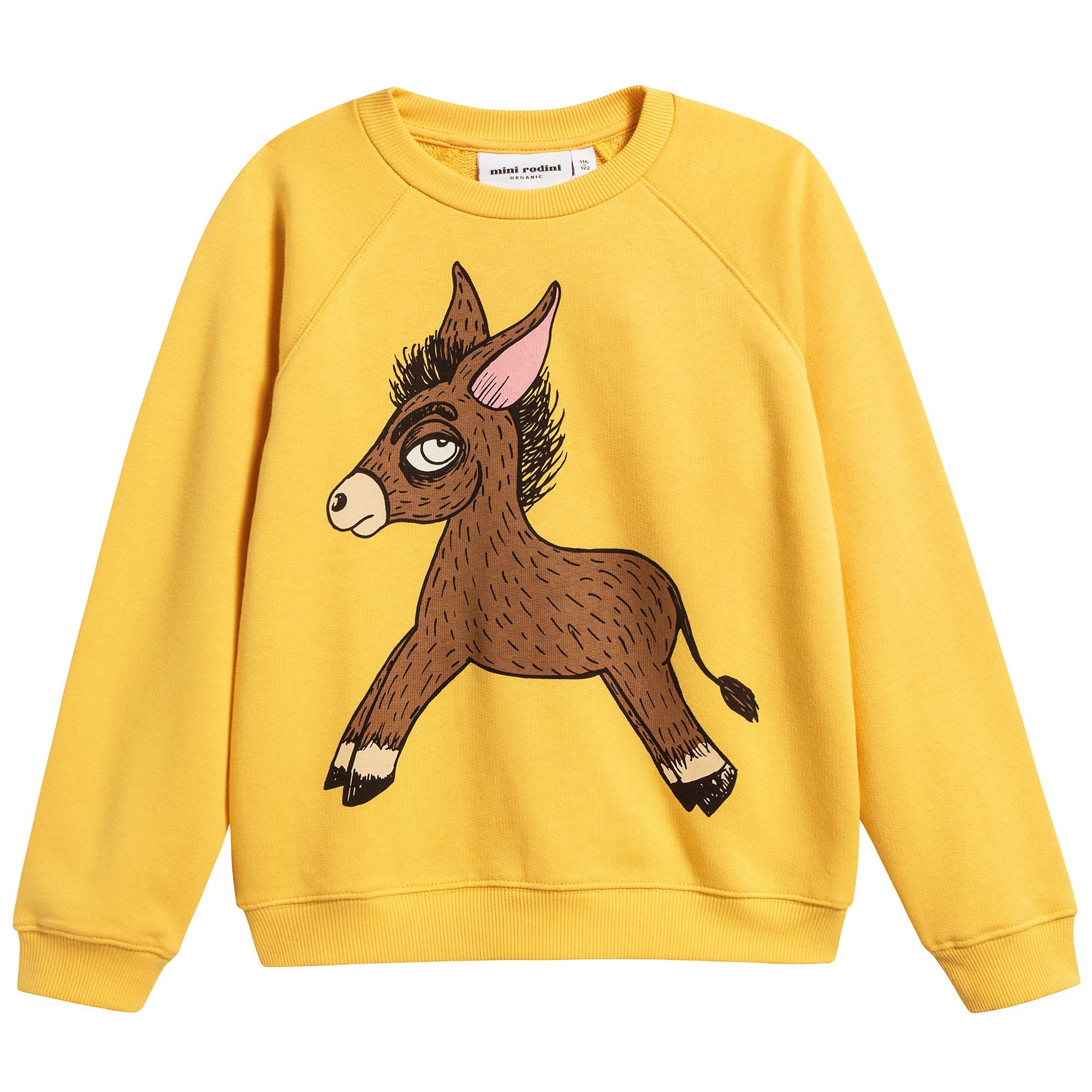 Girls Yellow Donkey Organic Cotton Sweatshirt