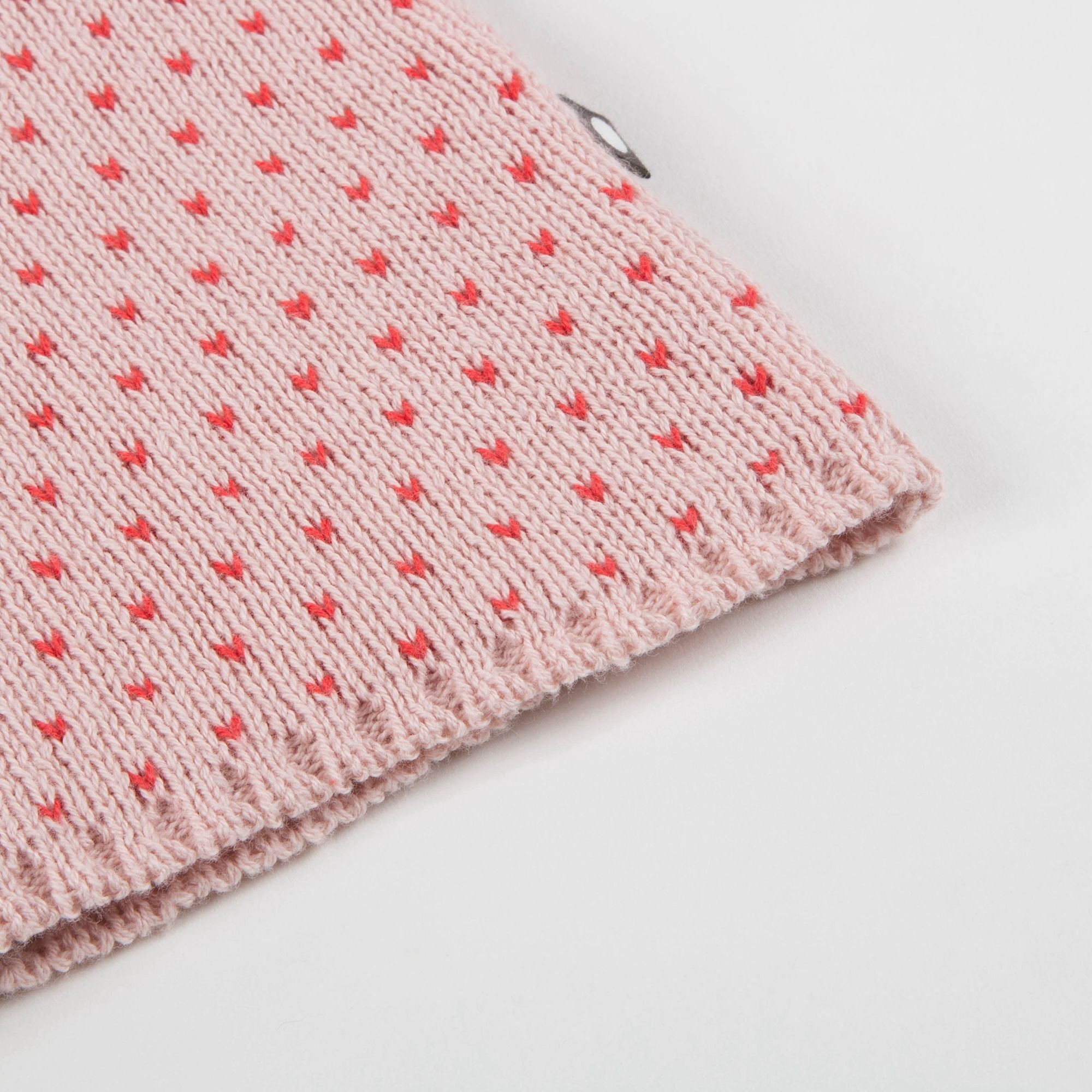 Girls Rose & Red Dots Cotton Peach Hoodie
