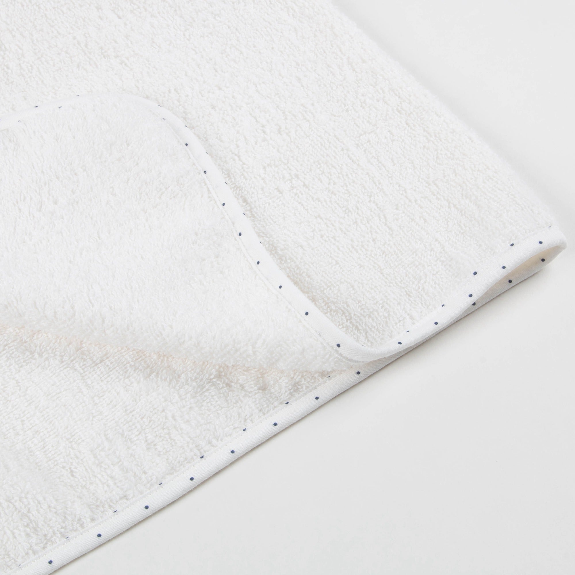 Girls White & Indigo Dots Cotton Toddler Hooded Towel