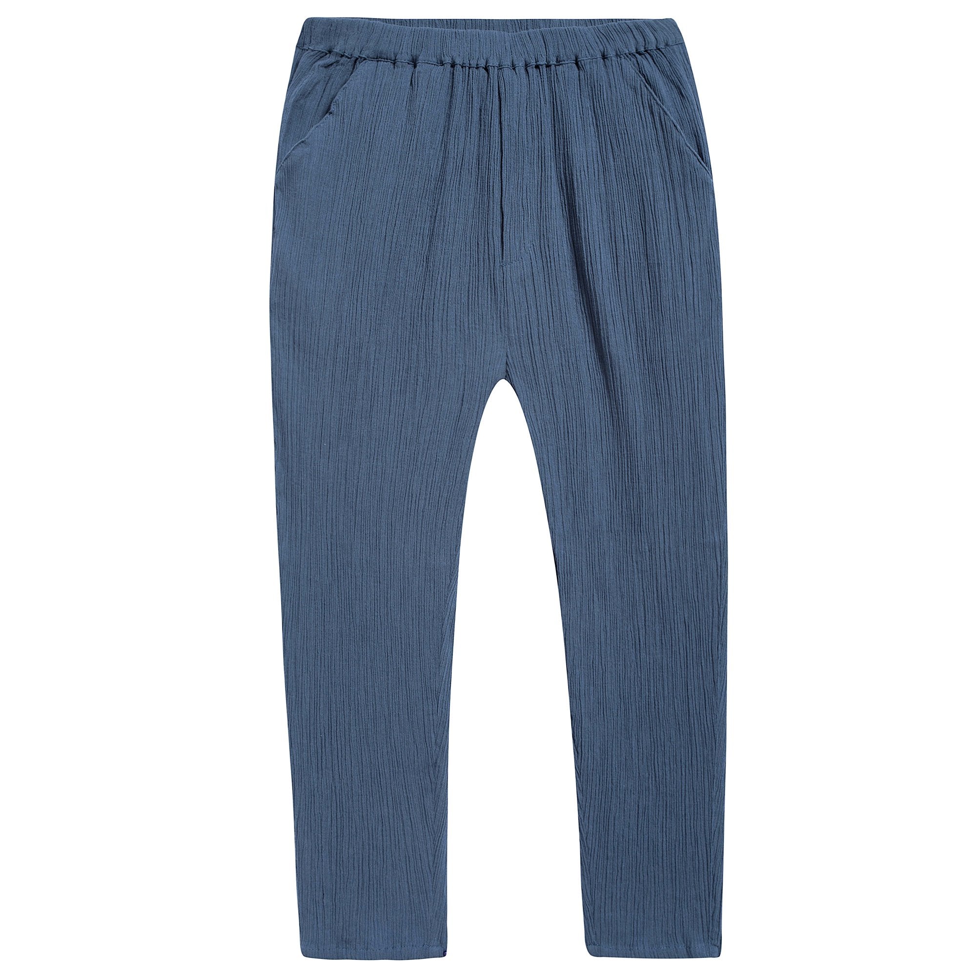 Girls Blue "Cotton Crepe" Trousers