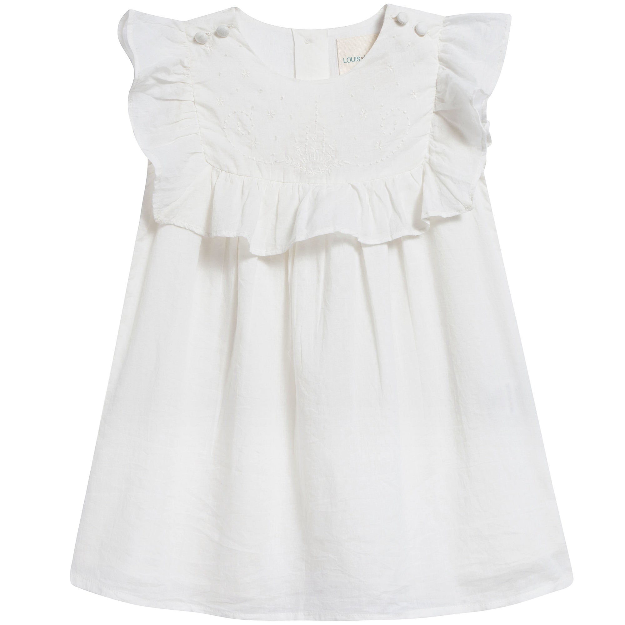 Baby Girls Off  White Cotton Dress