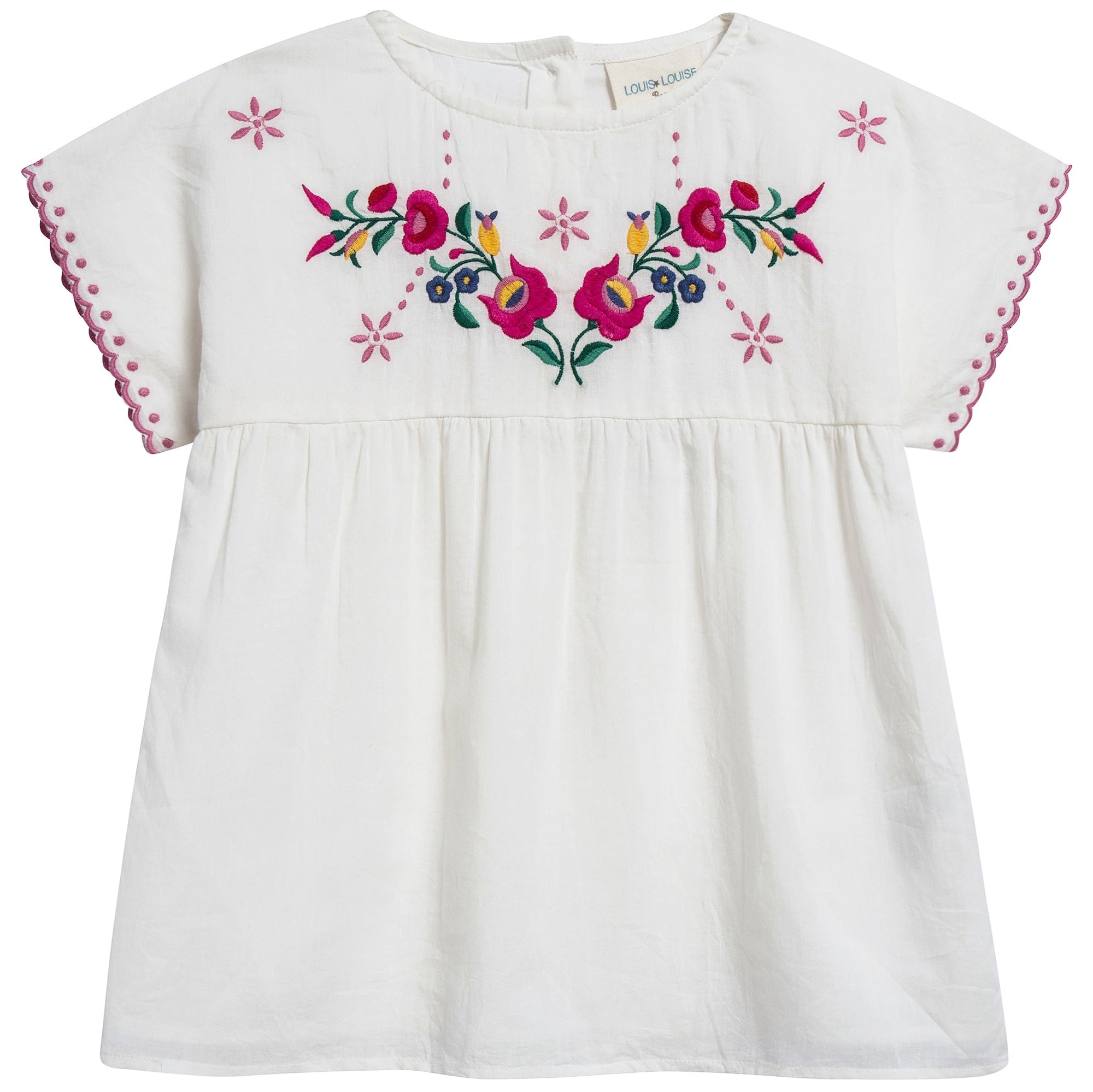 Girls Off  White Cotton Tunic