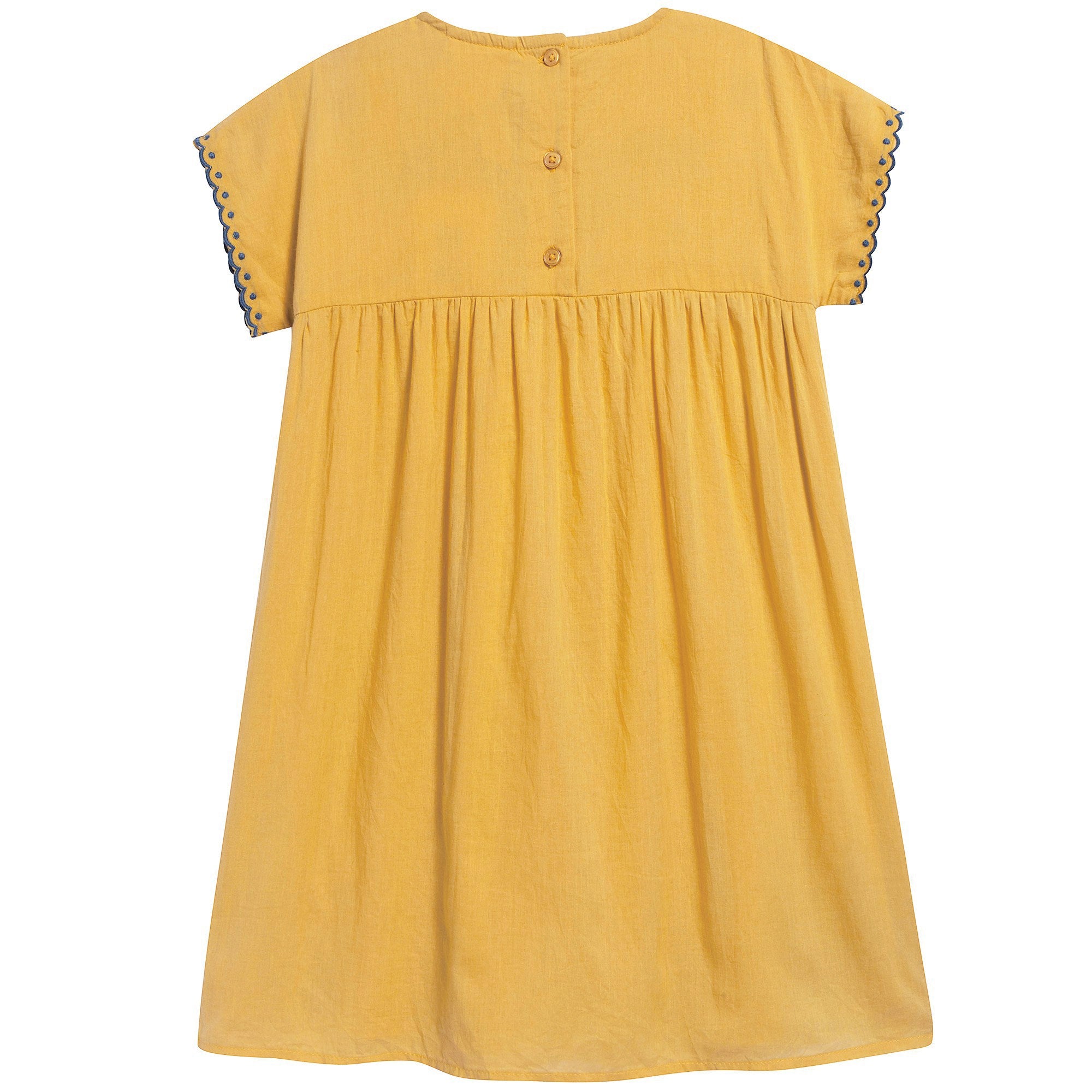 Girls Saffron Printed Cotton Dress
