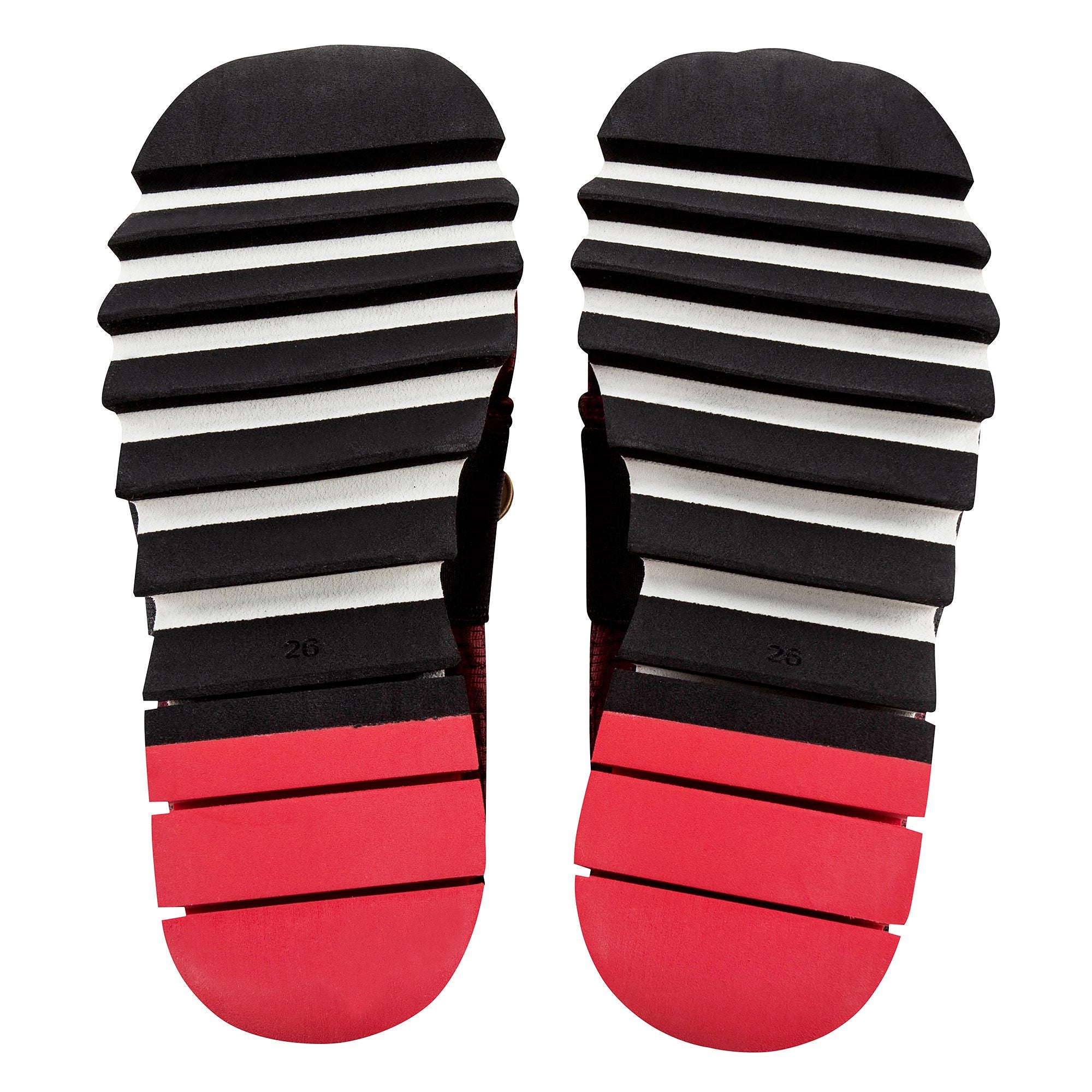 Girls Red & Black Slip-on Sneakers With Swarovski Rhinestones