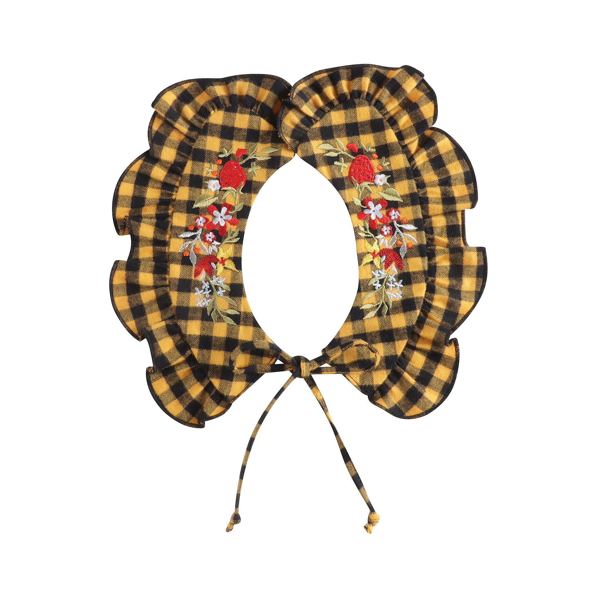 Girls Yellow Reversible Ruffles Collar