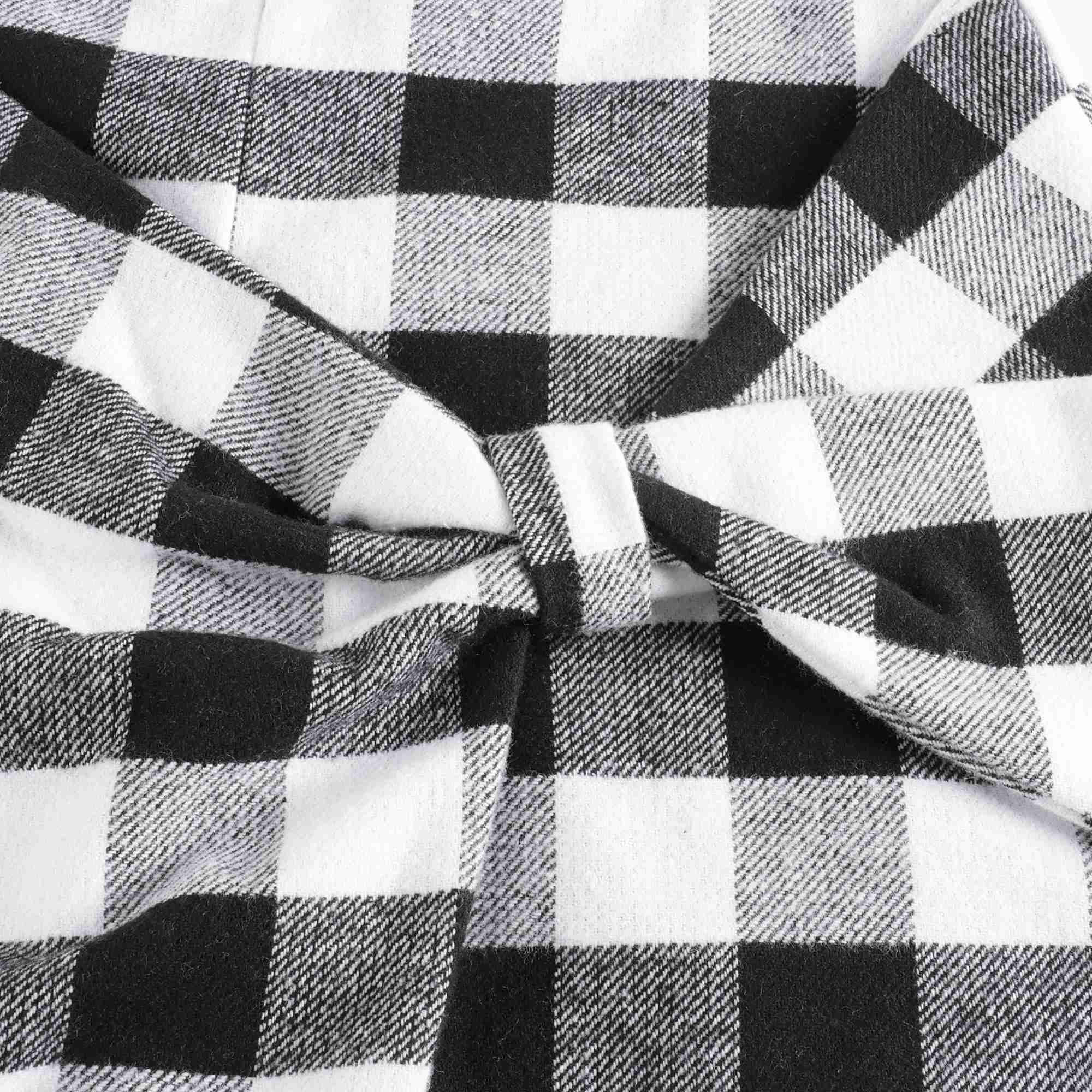 Girls Black Check Cotton Skirt