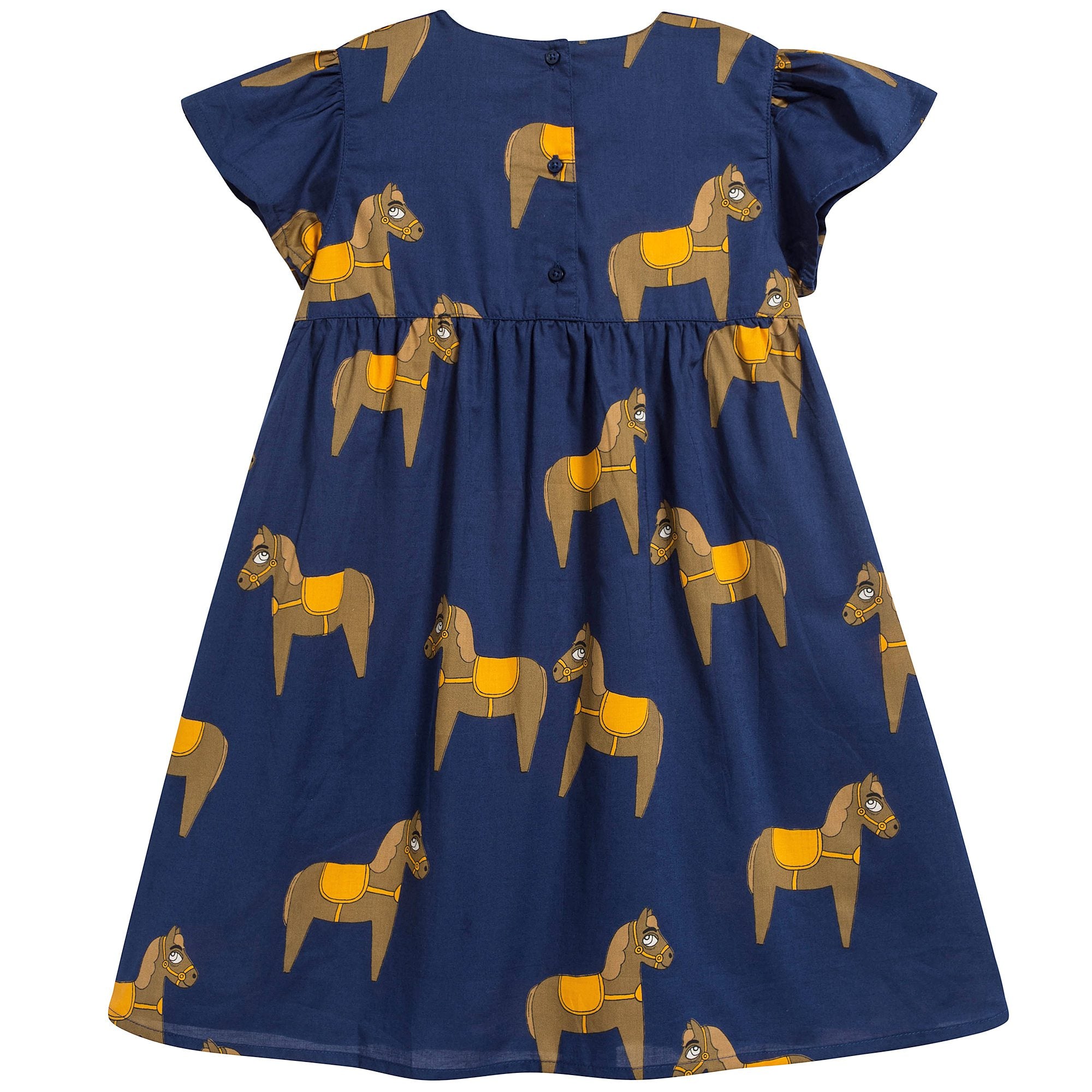 Girls Navy Donkey Organic Cotton Dress