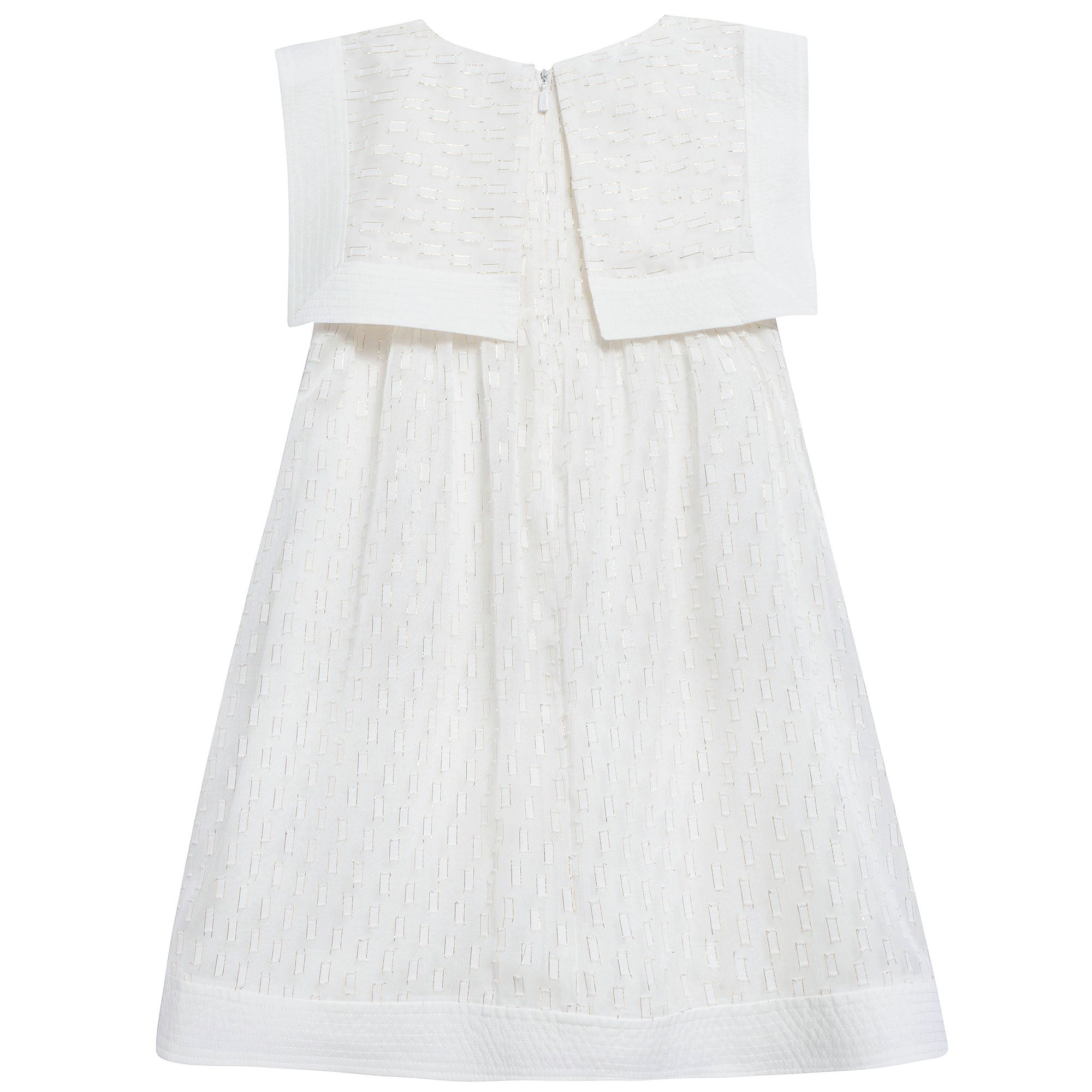 Girls White Polyester Dress