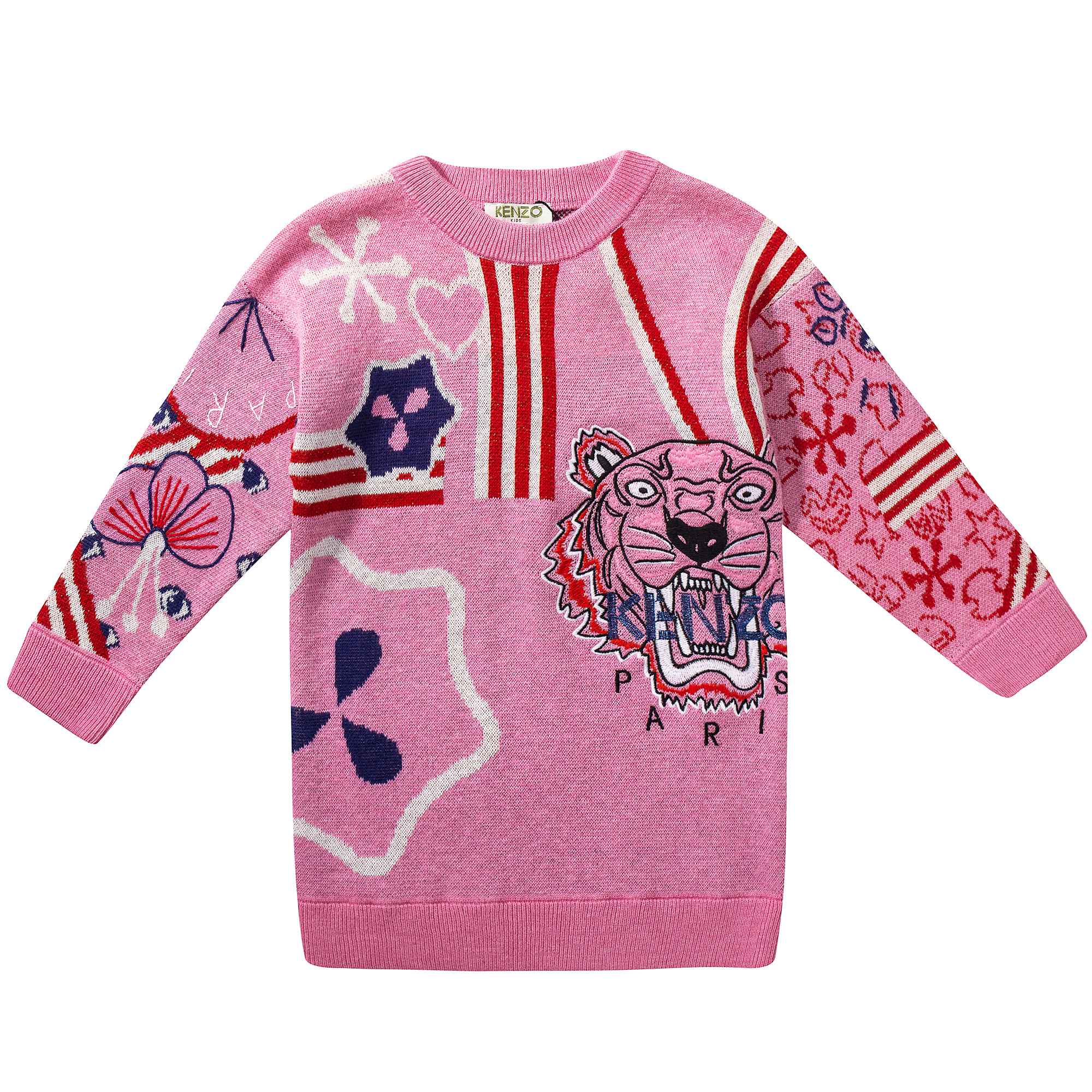 Girls  Pink Tiger Printed Dress
