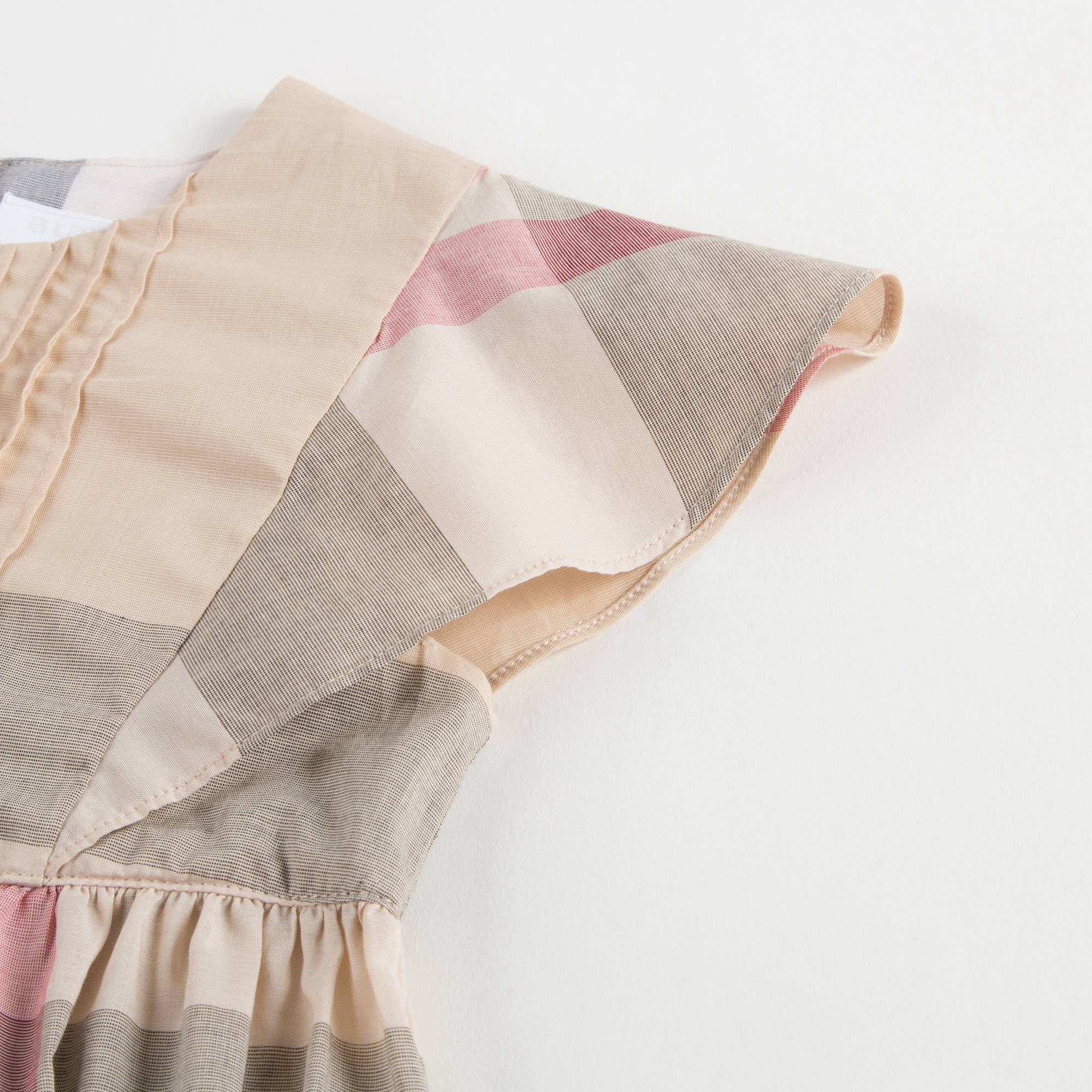 Girls Beige Classic Check Dress