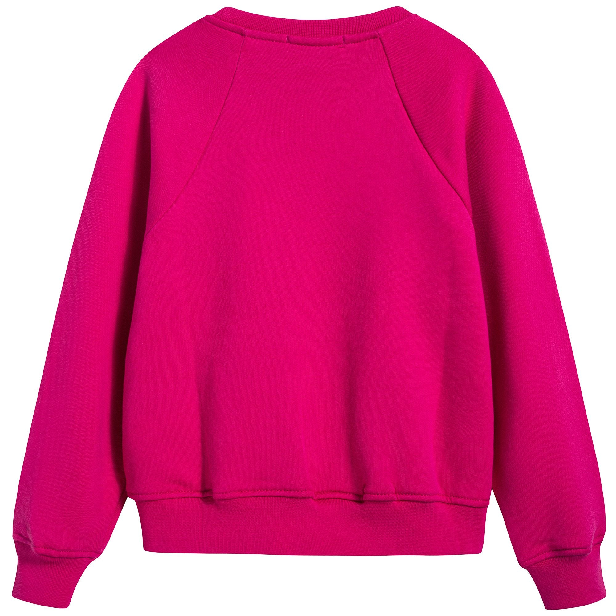Girls Fuchsia Logo Cotton Sweatshirt