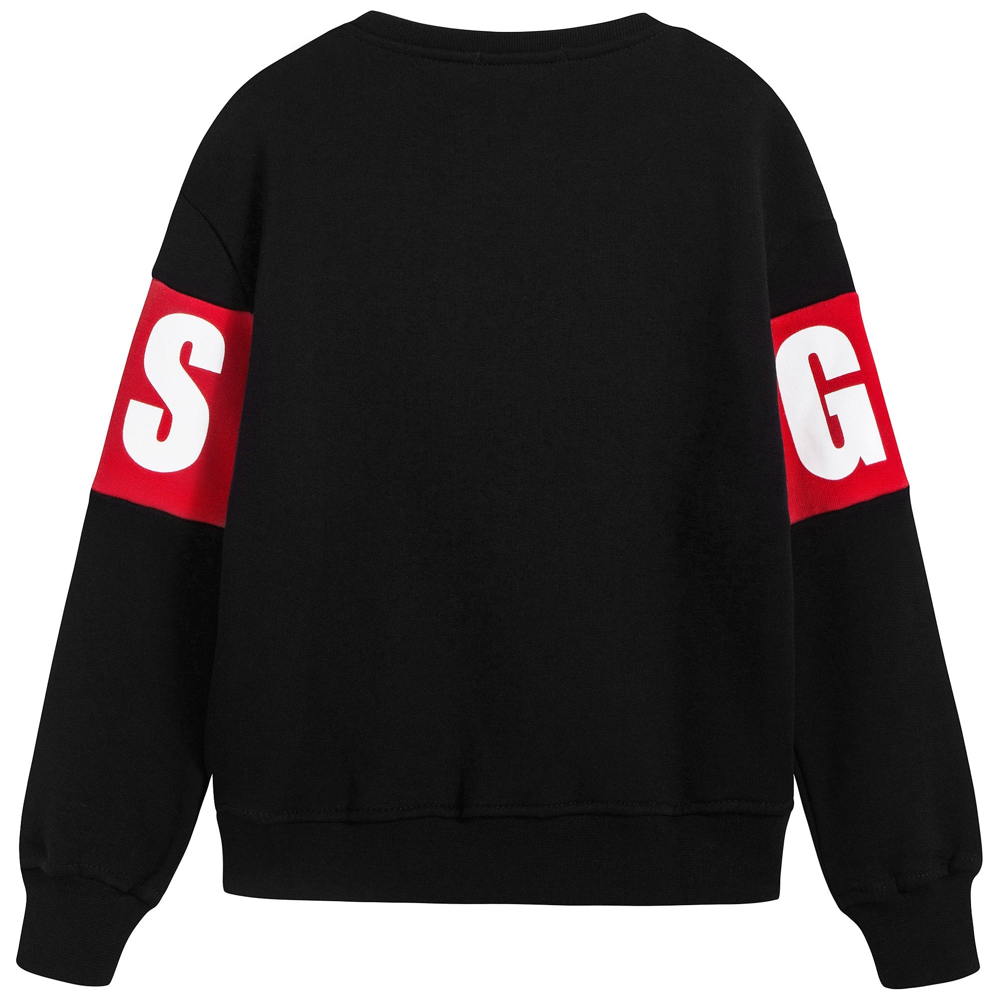 Girls Black Logo Cotton Sweatshirt