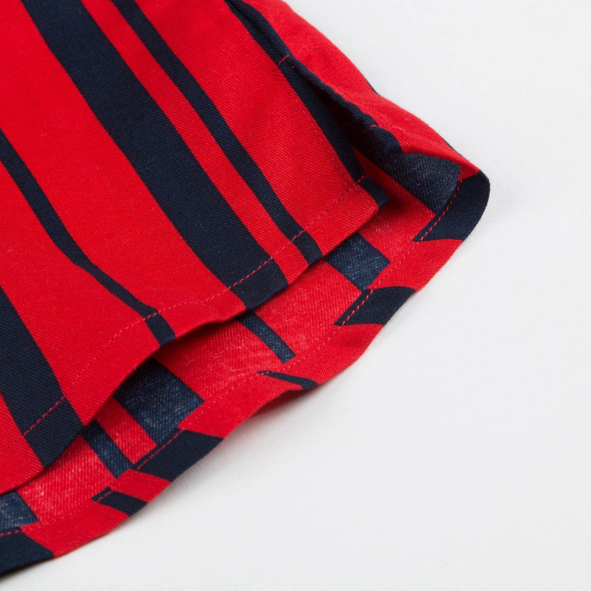 Girls Red Odd Stripe  Bow Organic  Cotton Dress