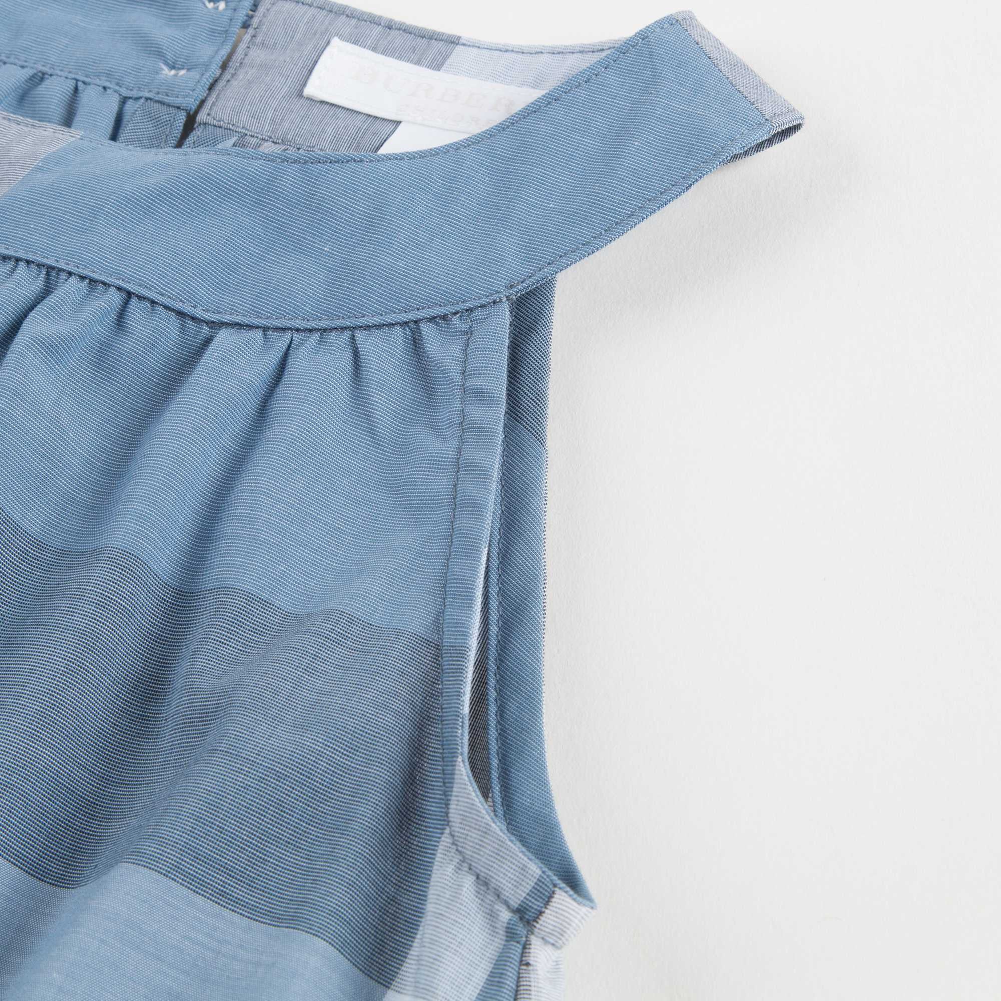 Girls Blue & Grey Check Sleeveless Top