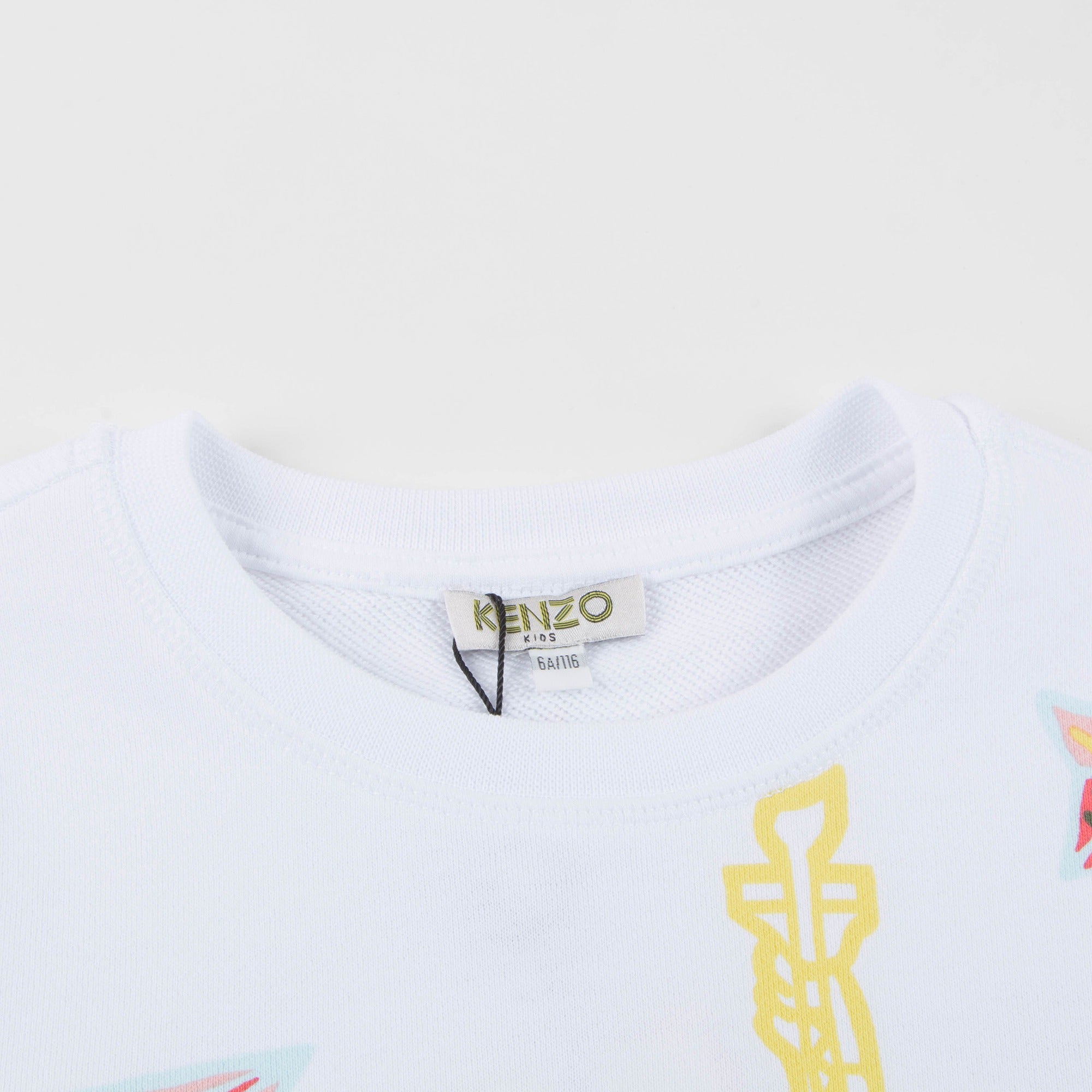 Girls White Logo Cotton Sweater