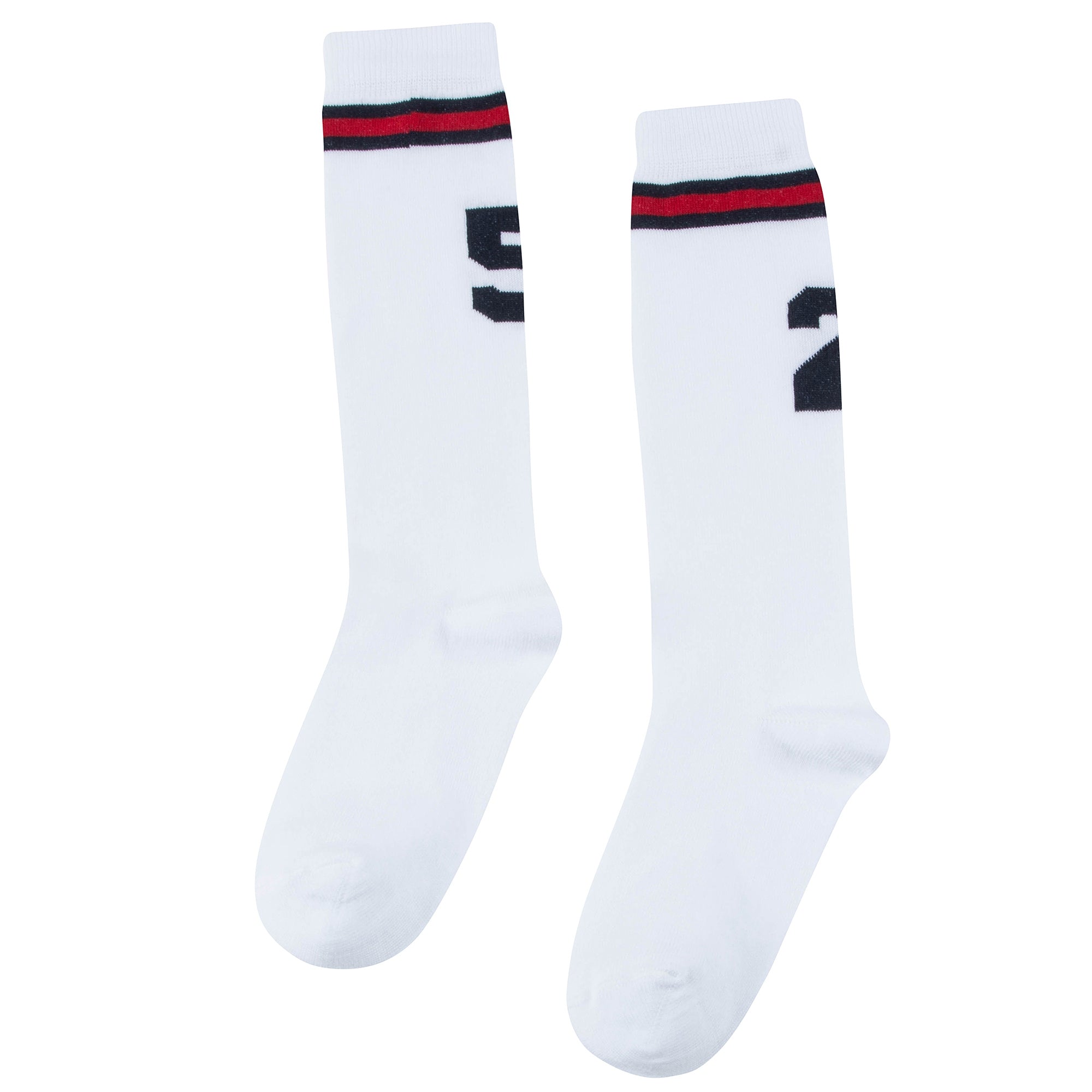 Girls White & Blue Socks