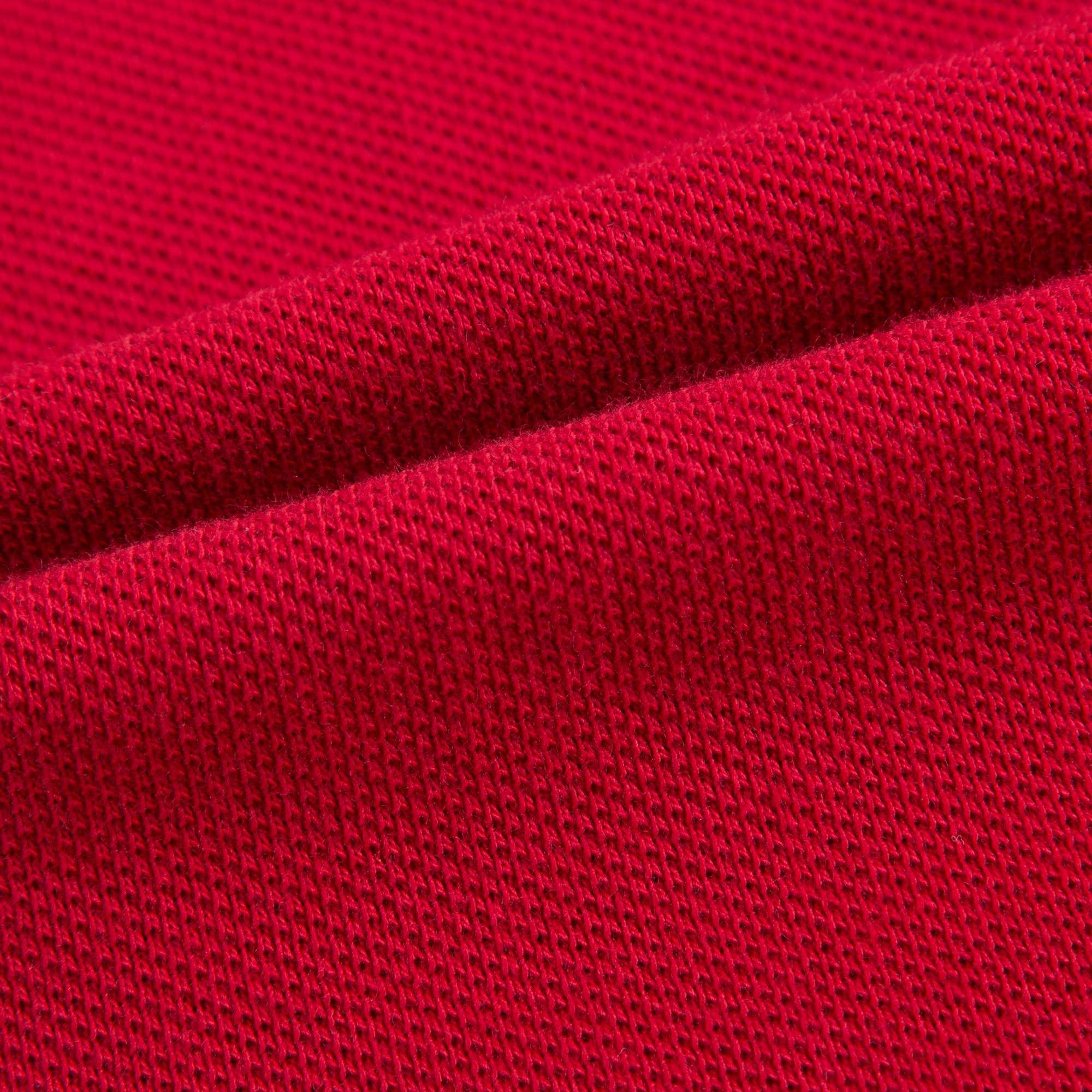 Baby Boys Red Cotton Polo Shirt With Check Collar