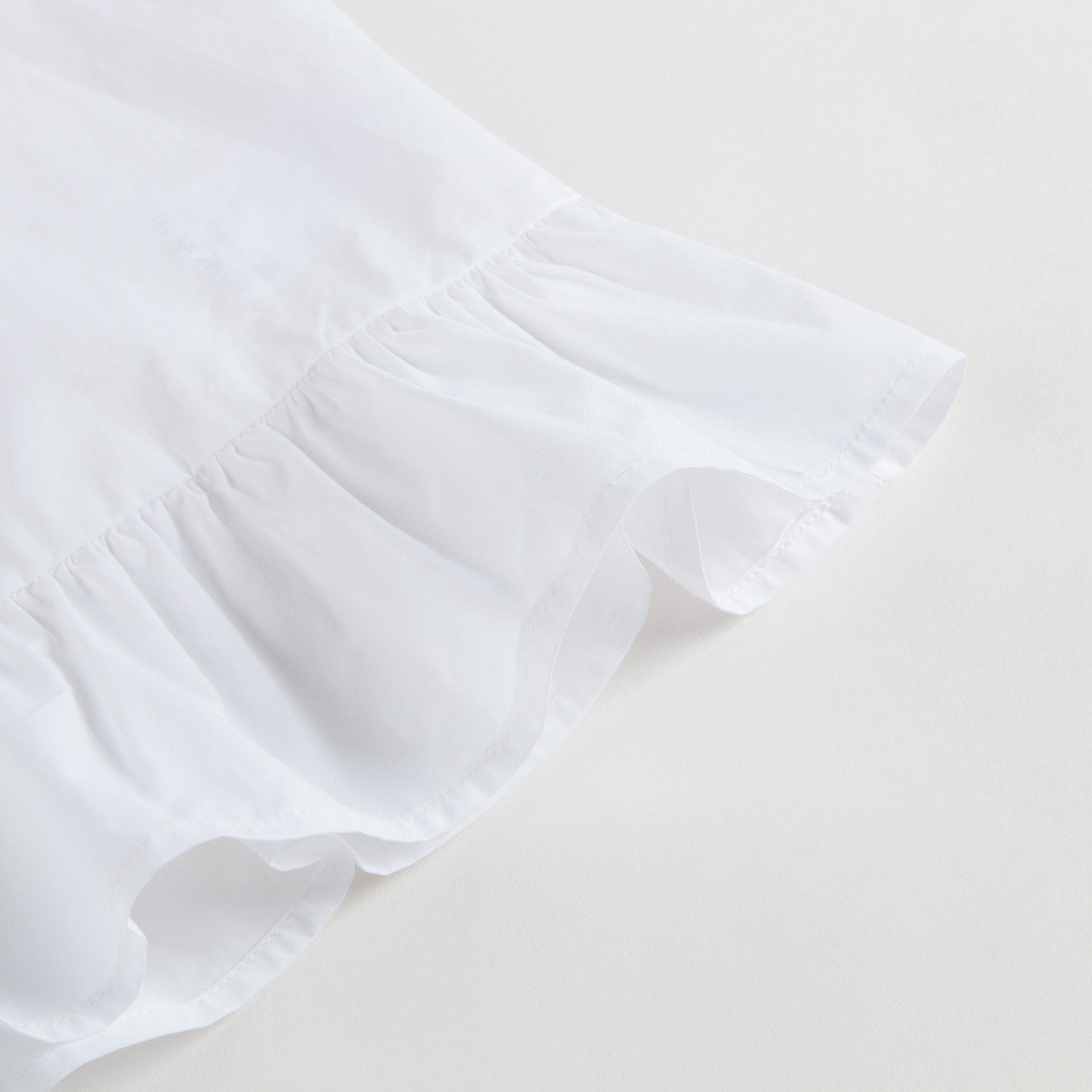 Girls White Cotton Top With Flounces