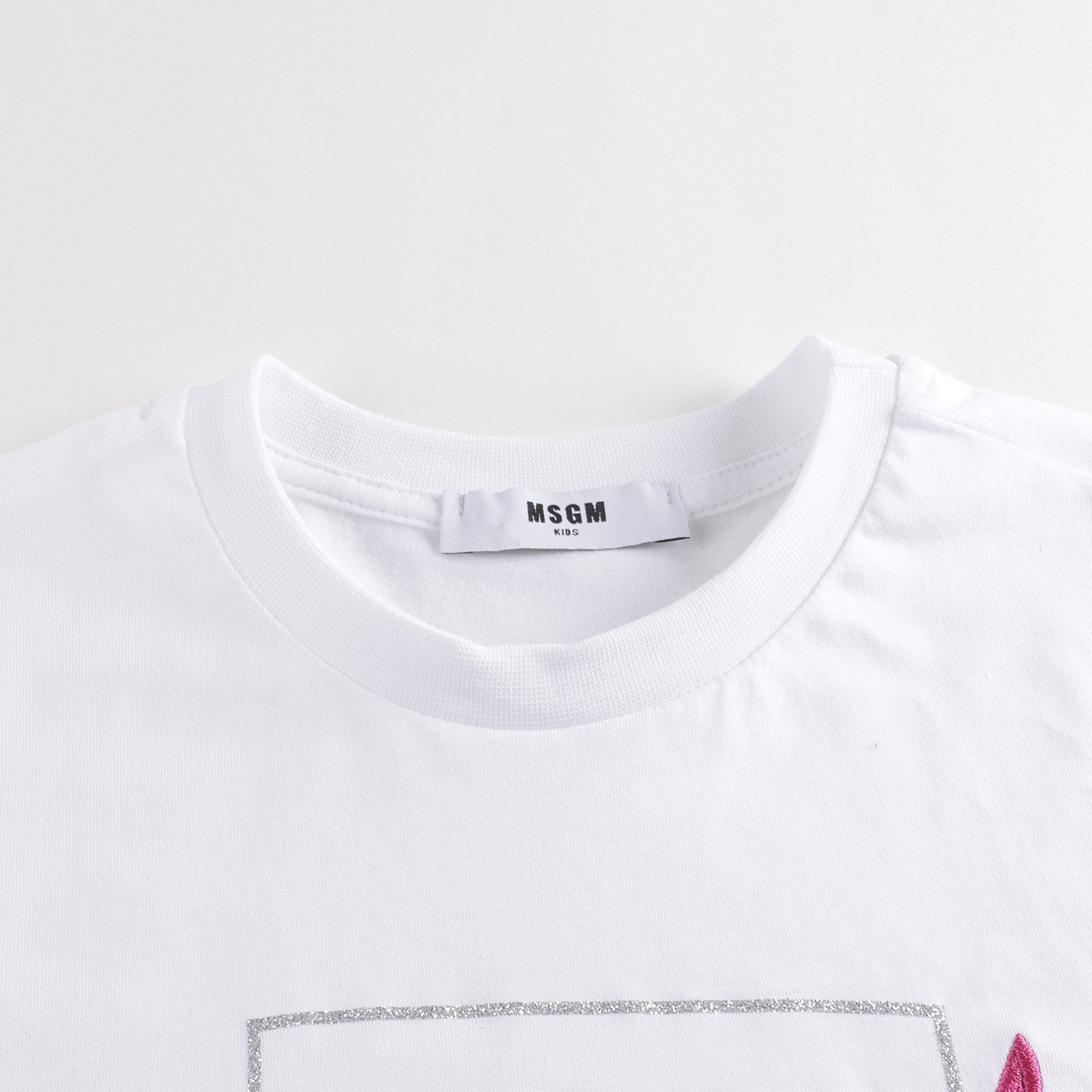 Girls White Cotton T-Shirt