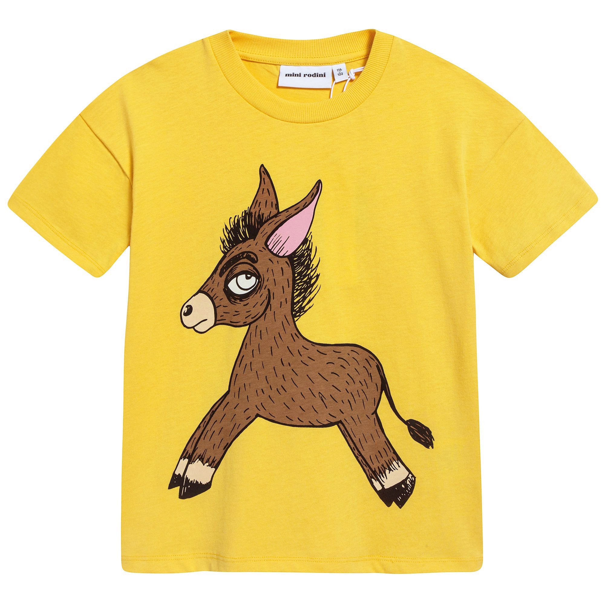 Girls Yellow Donkey Organic Cotton T-shirt