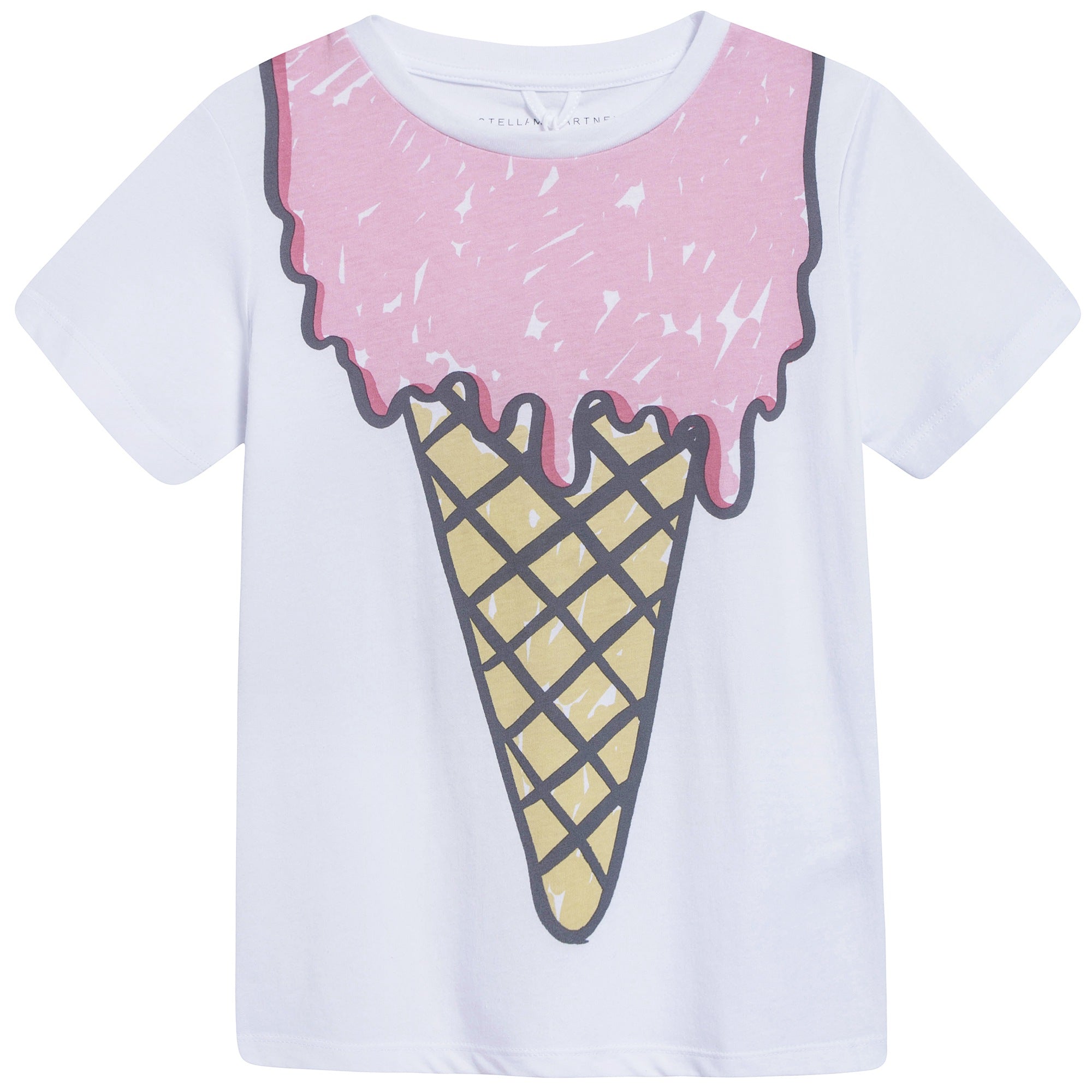 Girls White Icecream Printed T-shirt