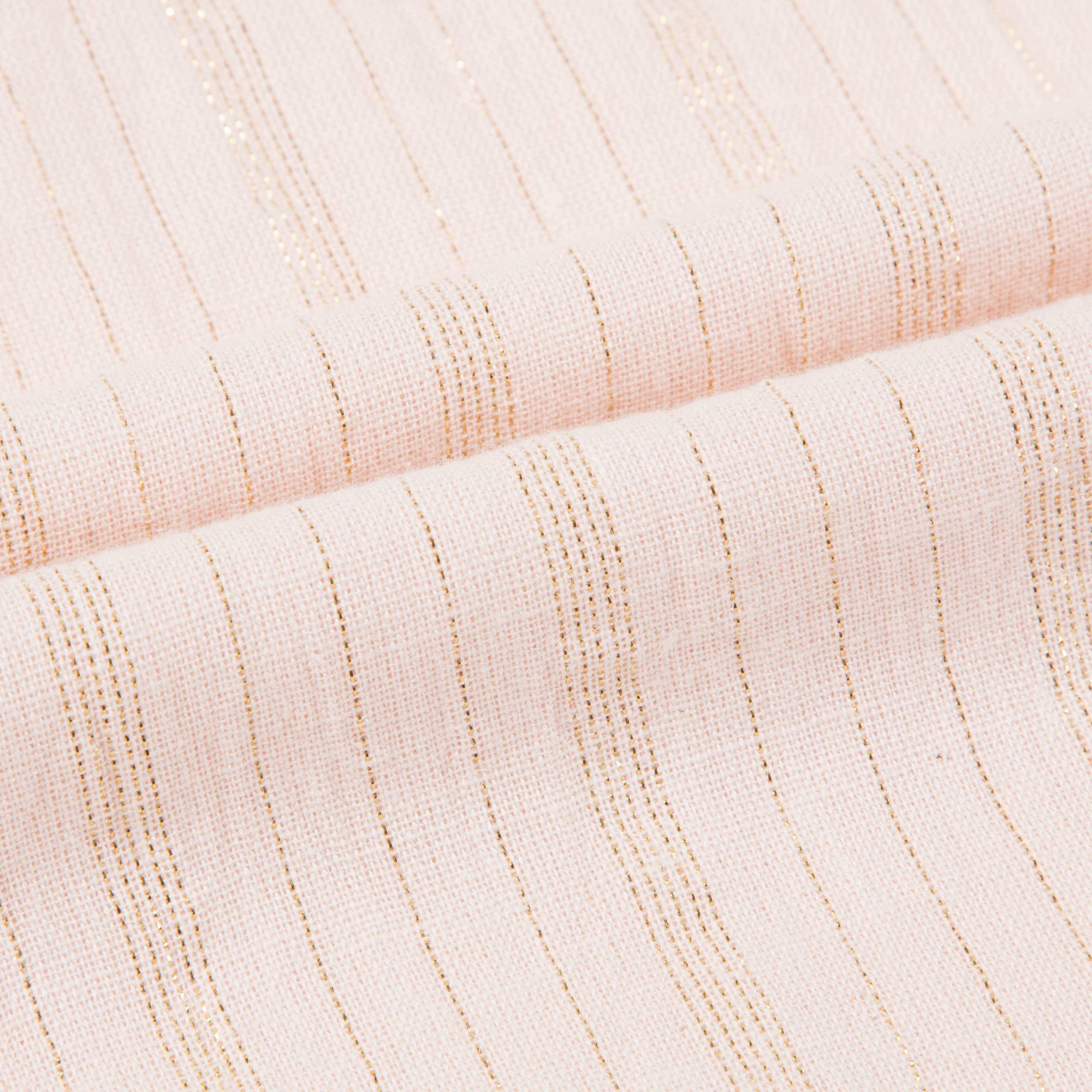 Girls Light Pink "Gold Lurex Stripes" Cotton Dress