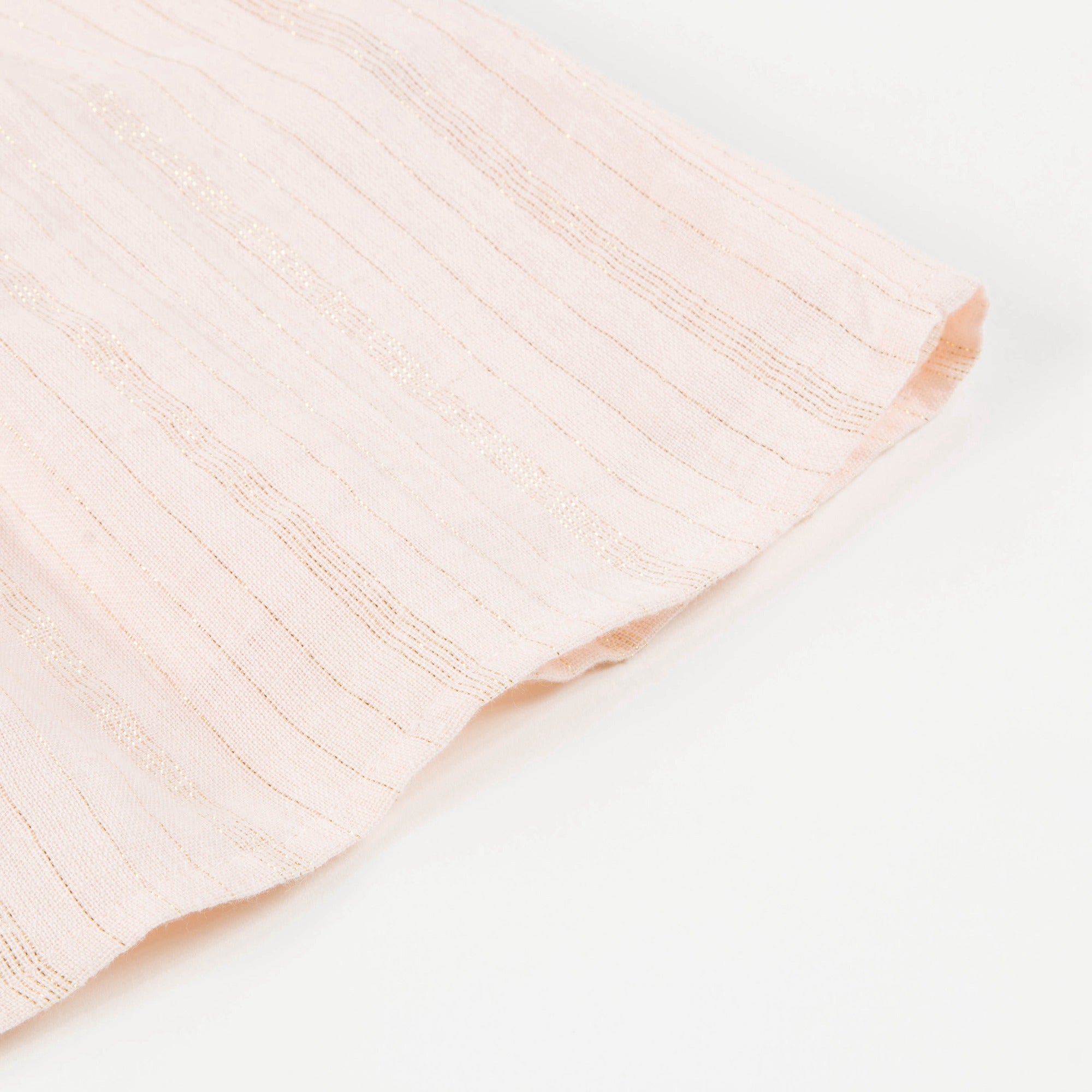 Baby Girls Light Pink "Gold  lurex  stripes" Cotton Dress