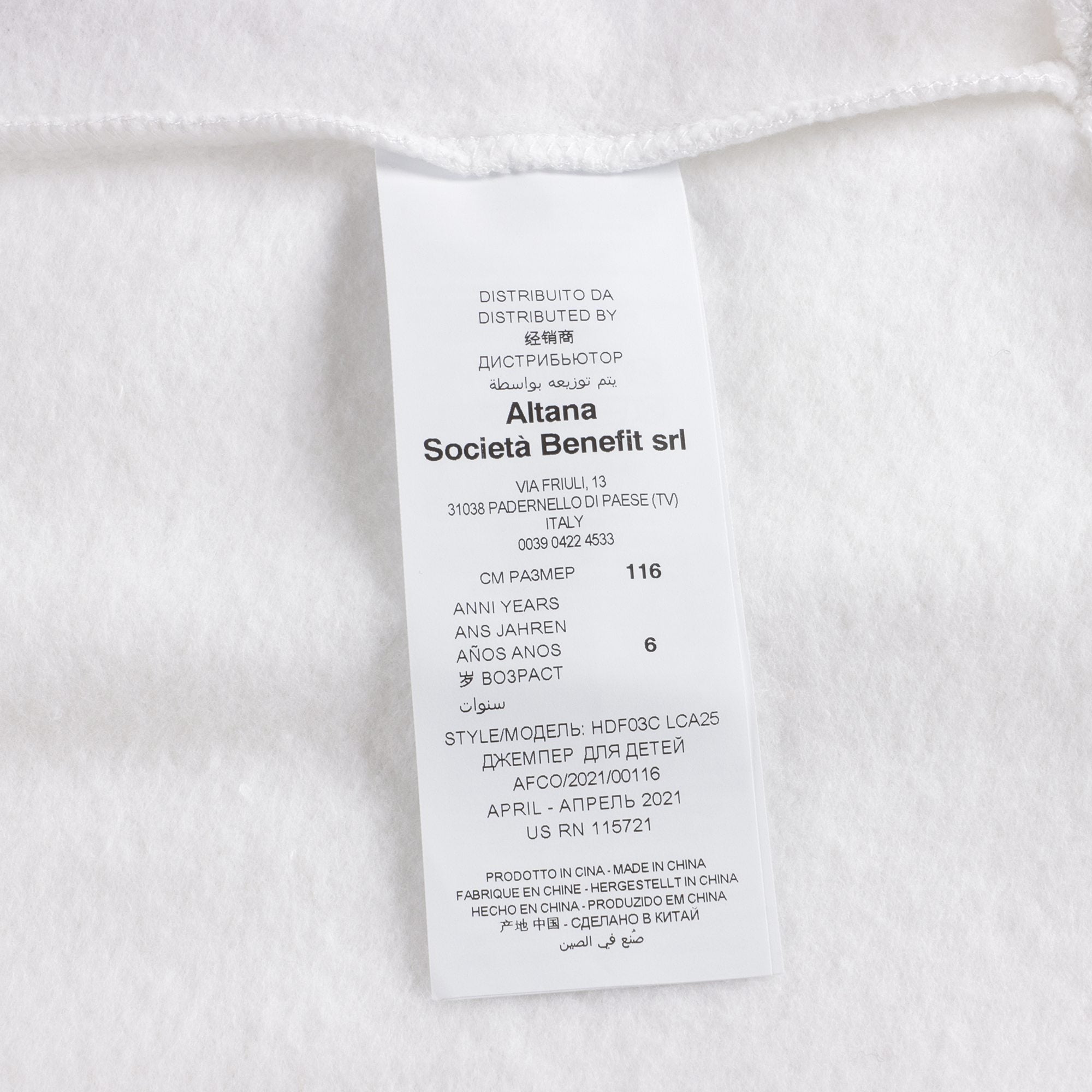 Girls White Logo Cotton Sweatshirt