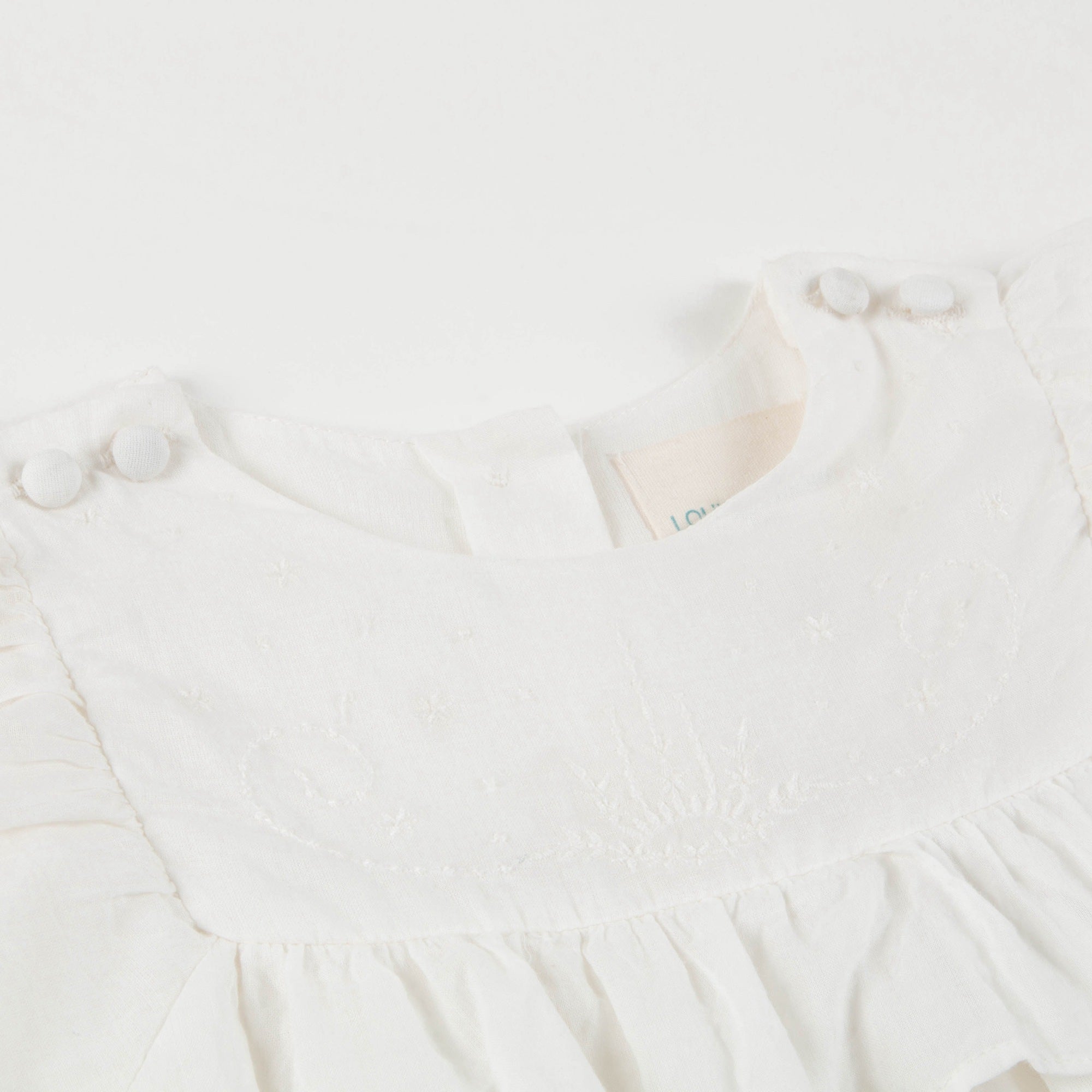 Baby Girls Off  White Cotton Dress