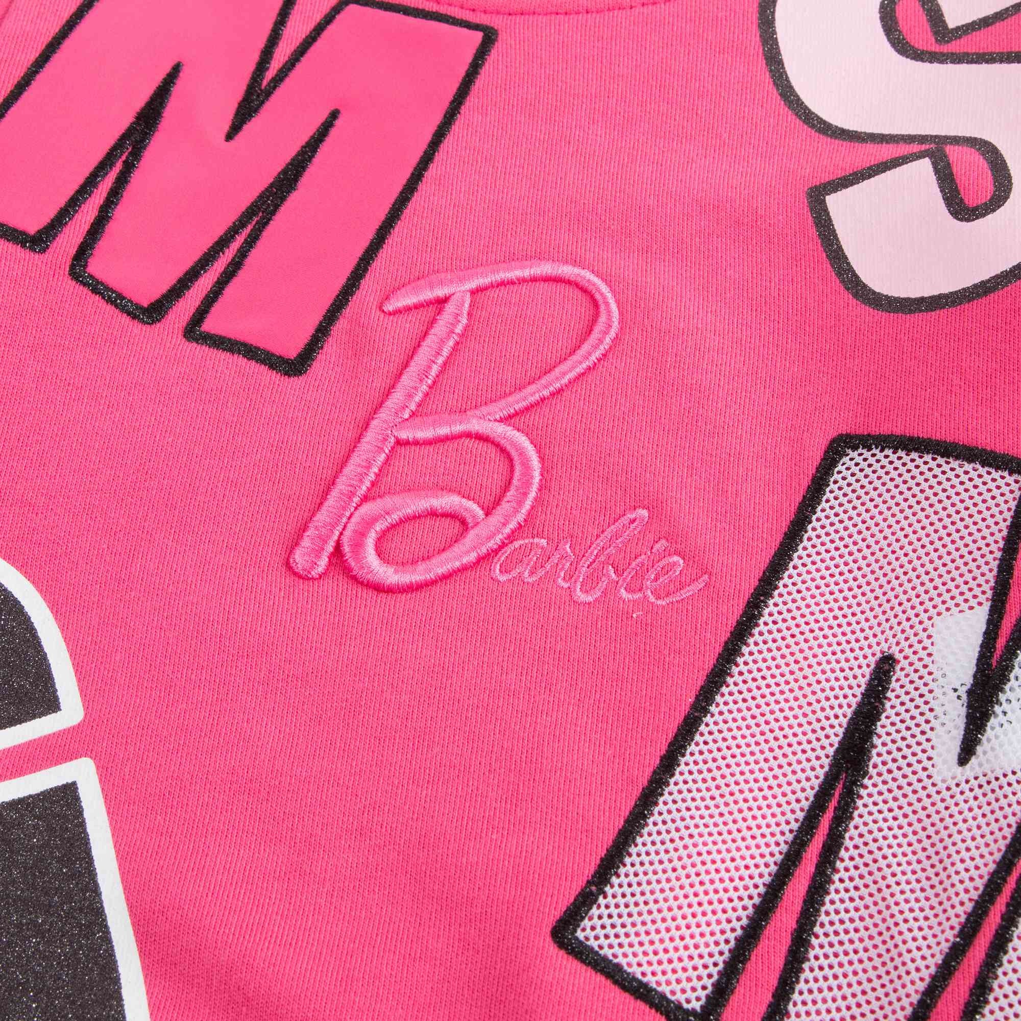 Girls Pink Logo Cotton Sweatshirt