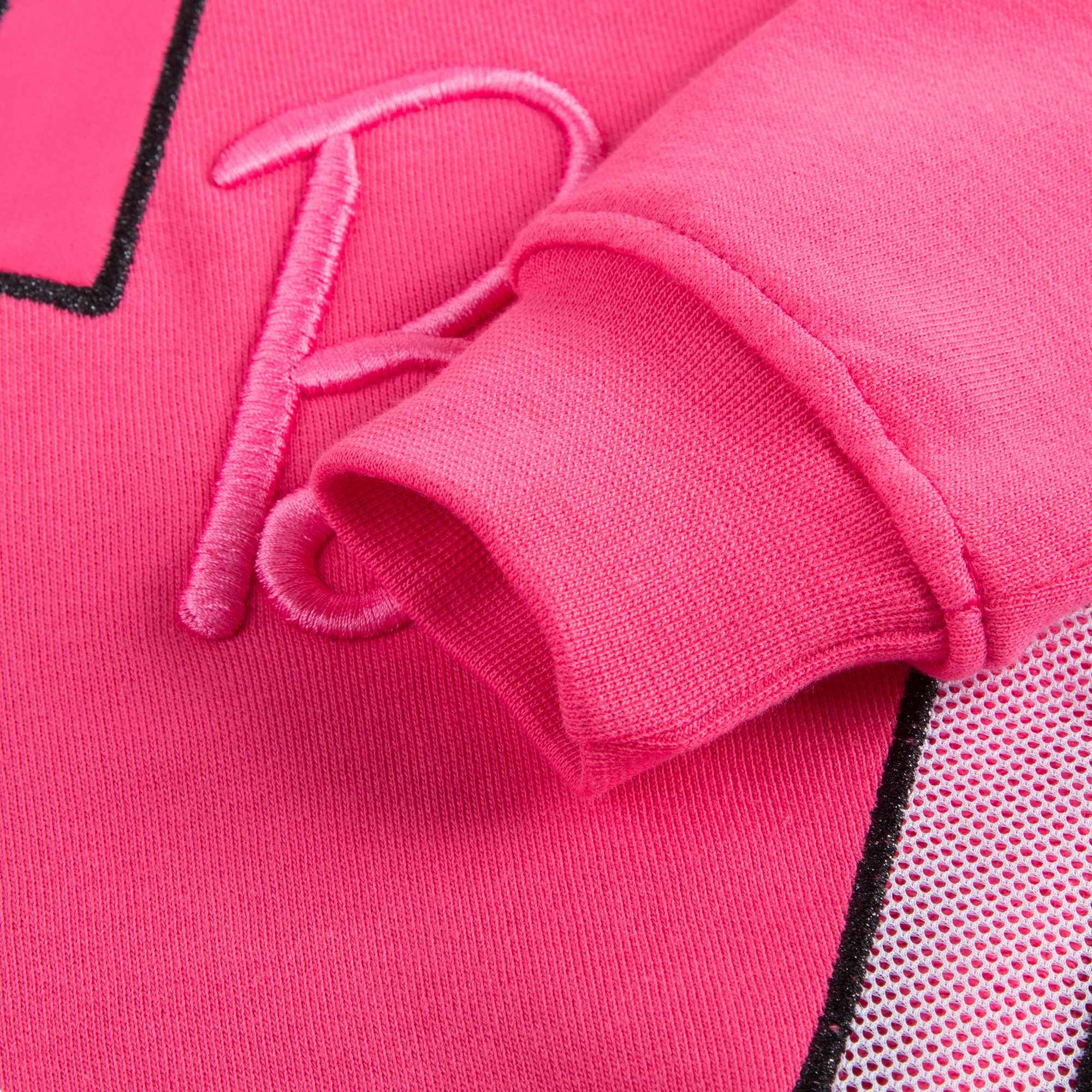 Girls Pink Logo Cotton Sweatshirt