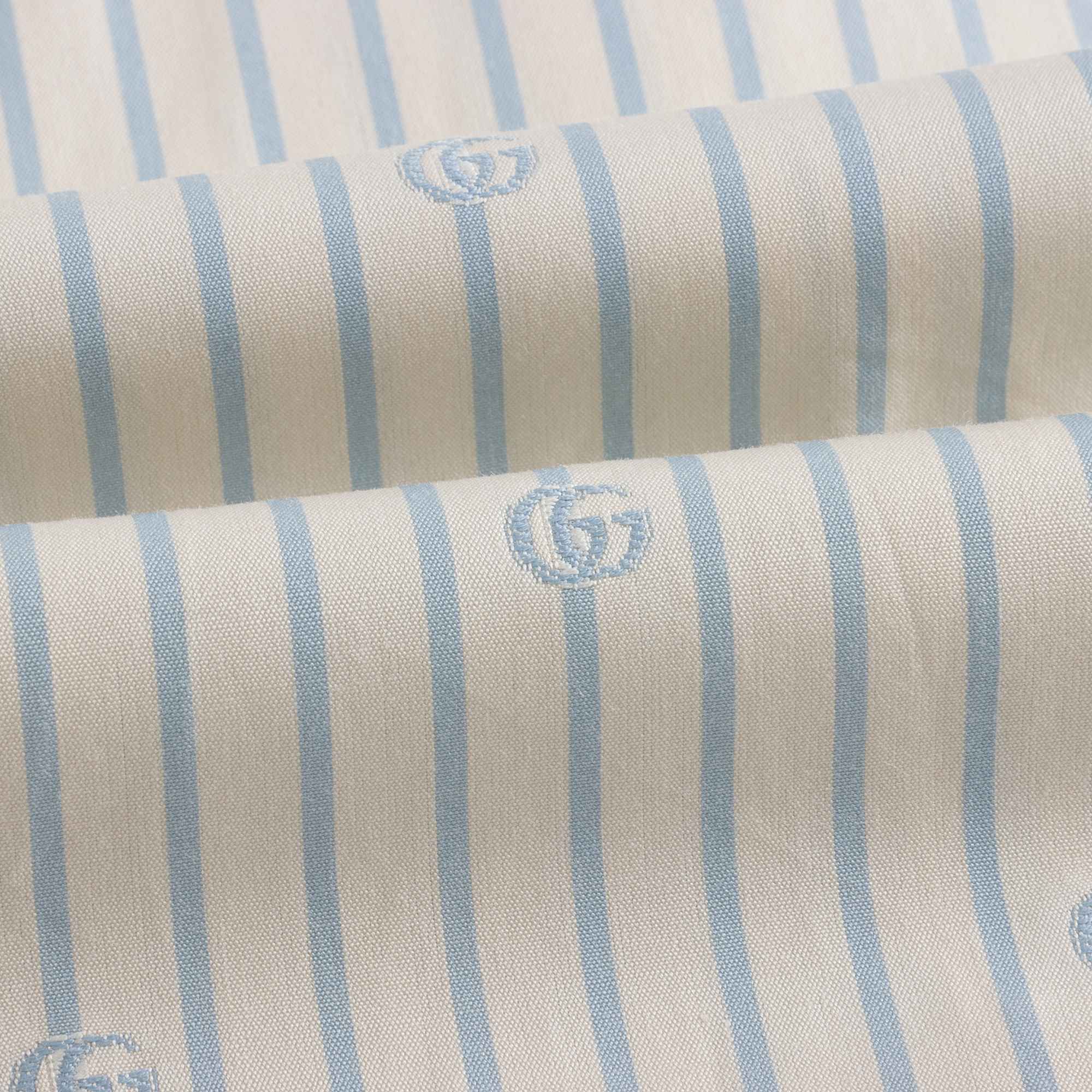 Baby Girls White Stripes Logo Cotton Shirt