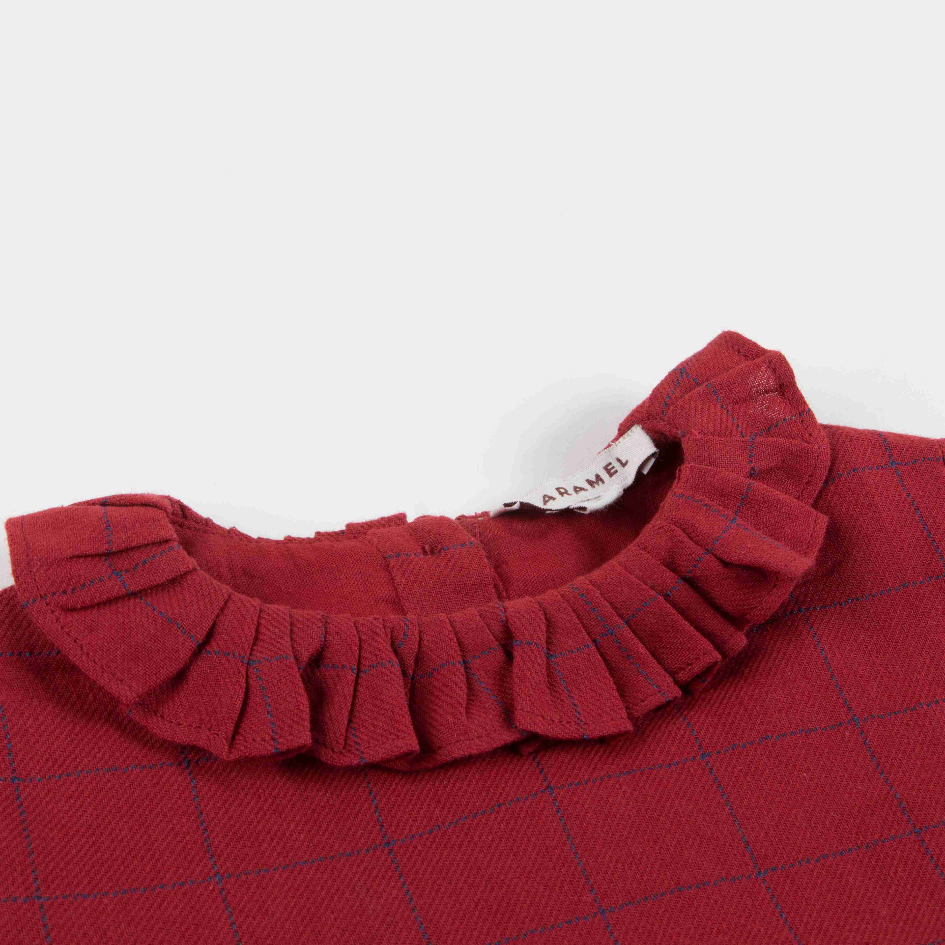 Baby Girls Red Check Cotton Dress