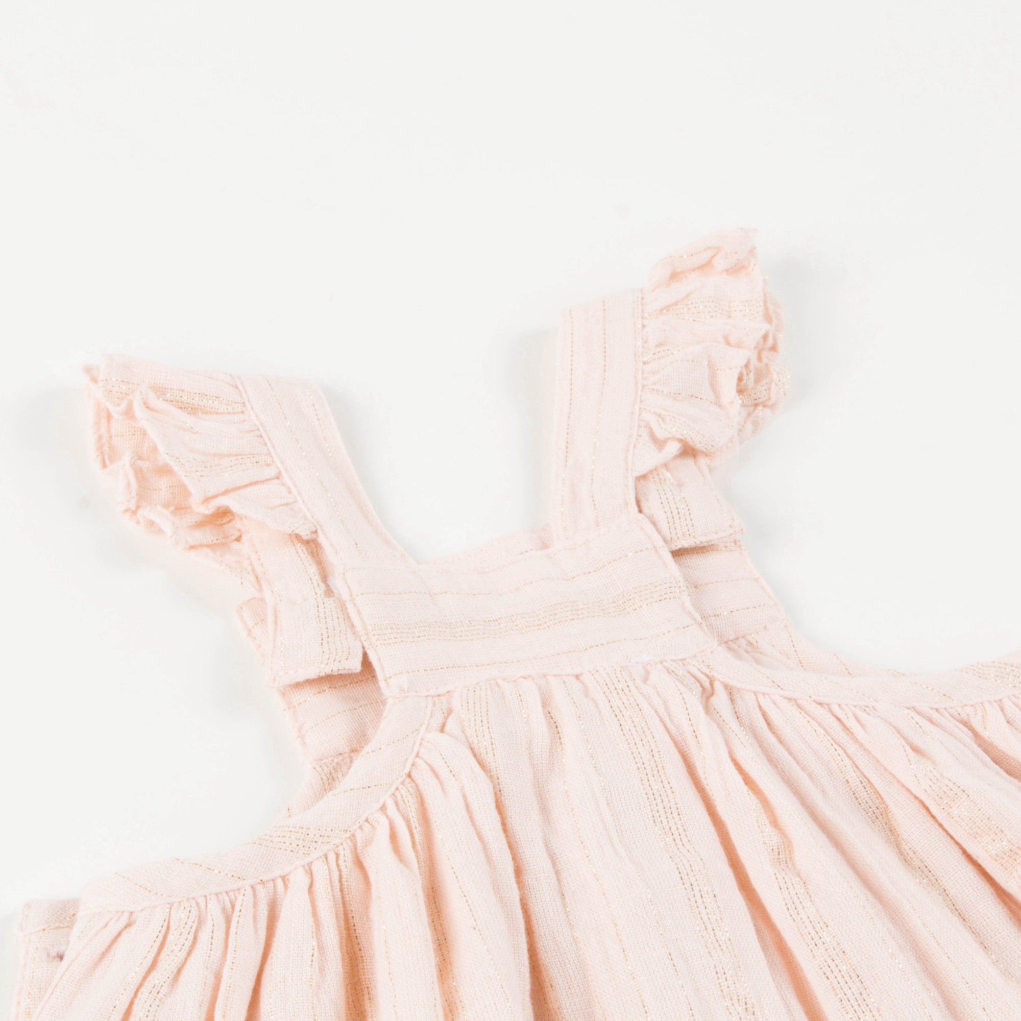 Girls Light Pink "Gold  Lurex  Stripes" Dress