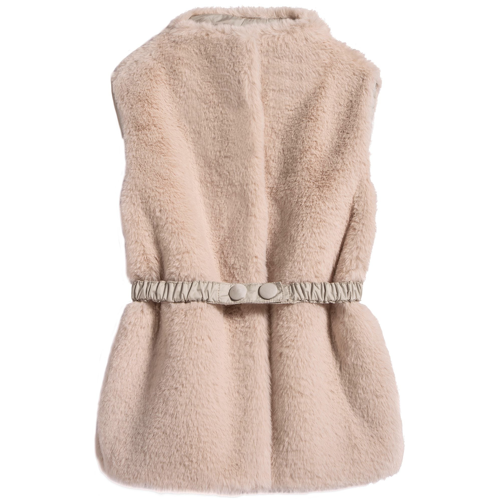 Girls Beige Belt Gilet