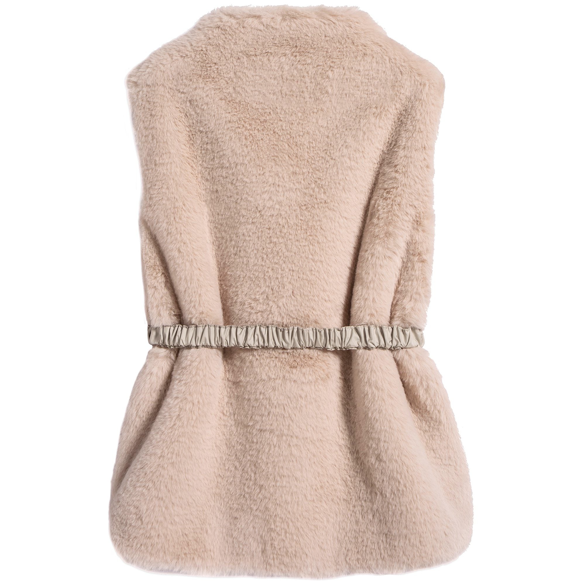 Girls Beige Belt Gilet