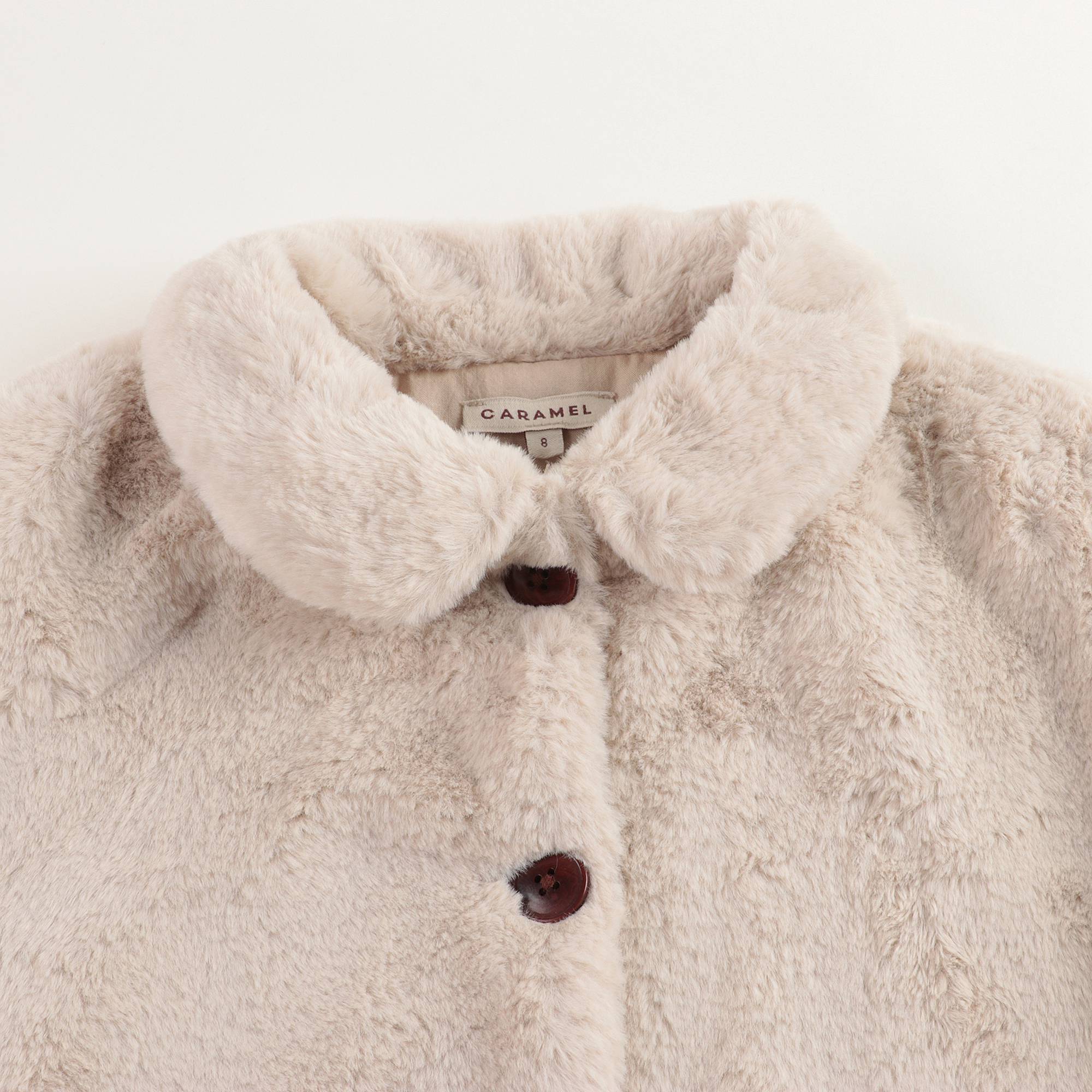 Girls White Pocket Coat