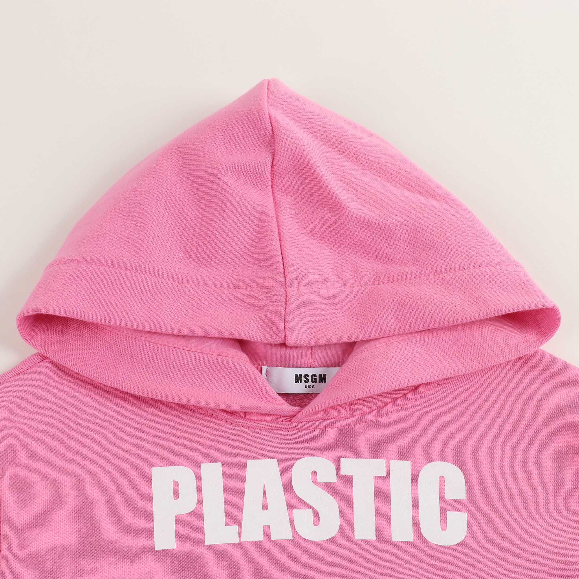 Girls Pink Hooded Cotton Sweatshirt