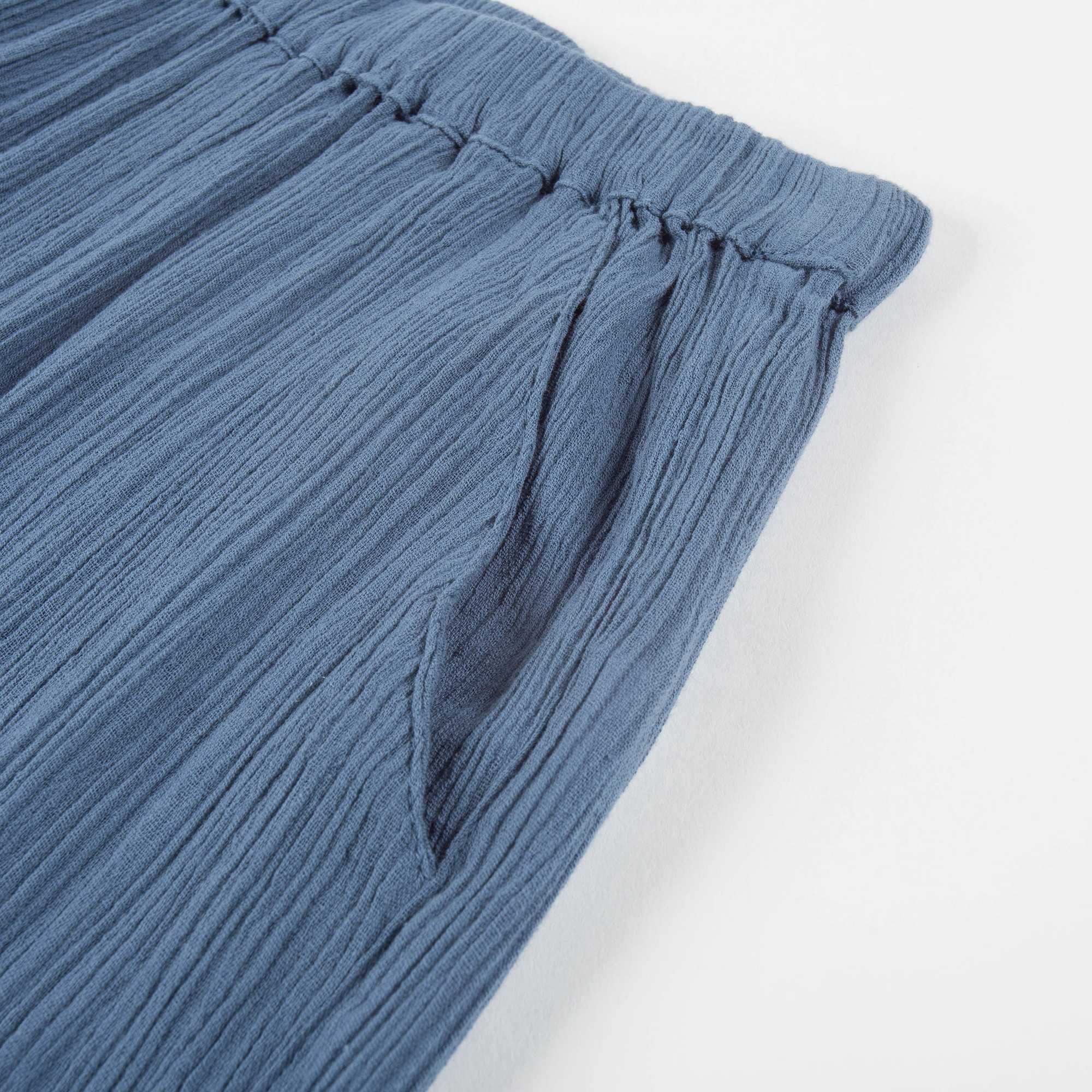 Girls Blue "Cotton Crepe" Trousers