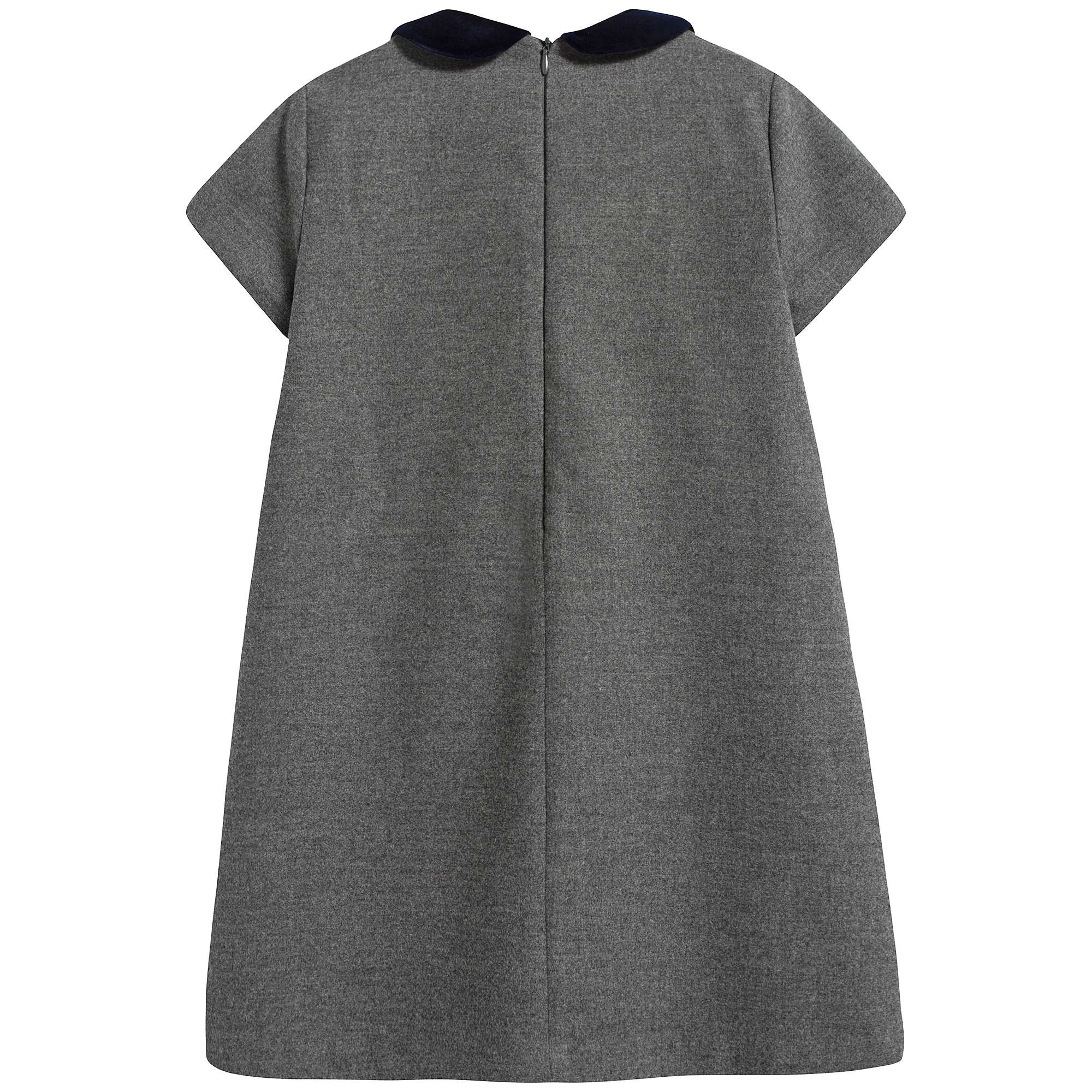 Girls Grey & Blue Collar Dress
