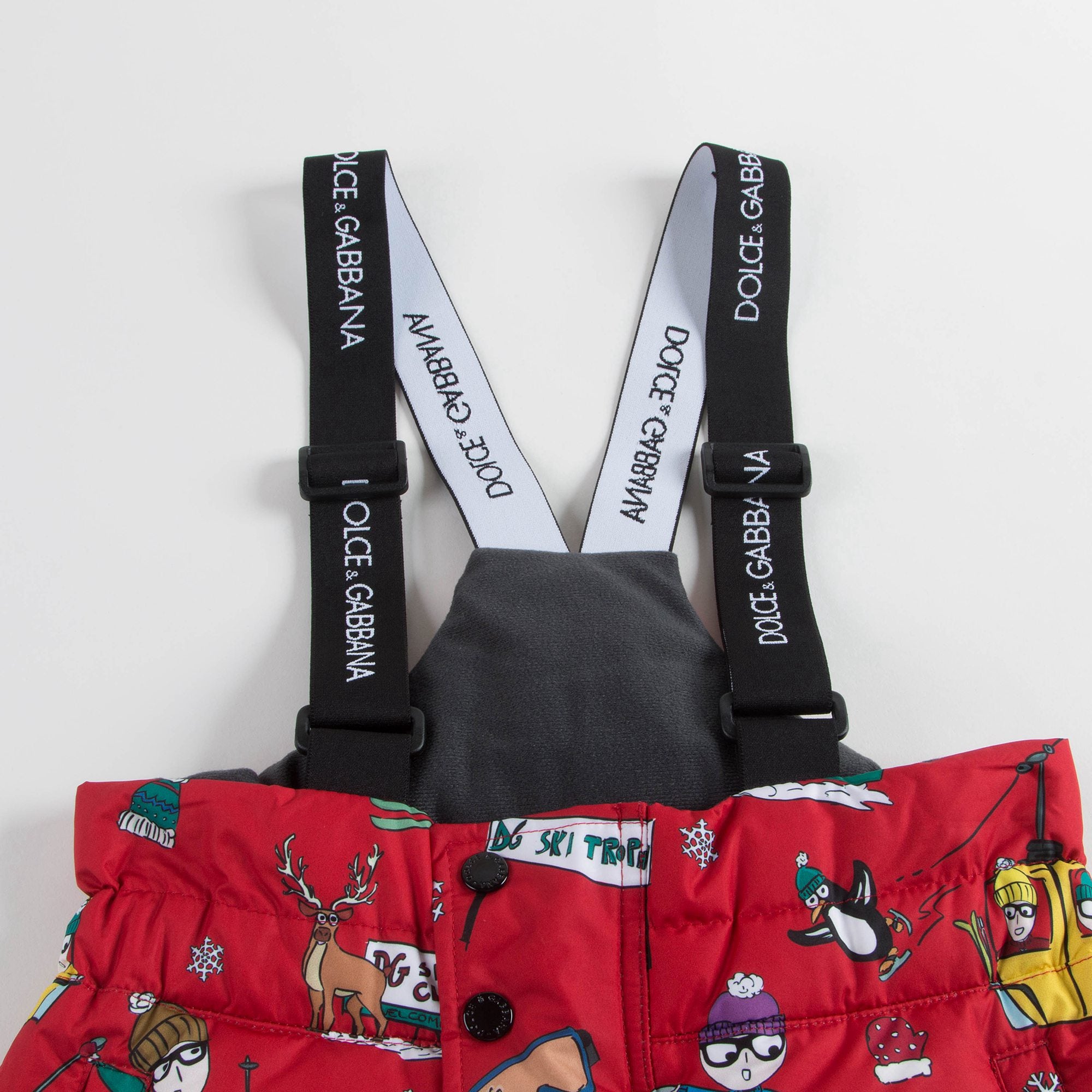 Girls Red Printed Ski Pants