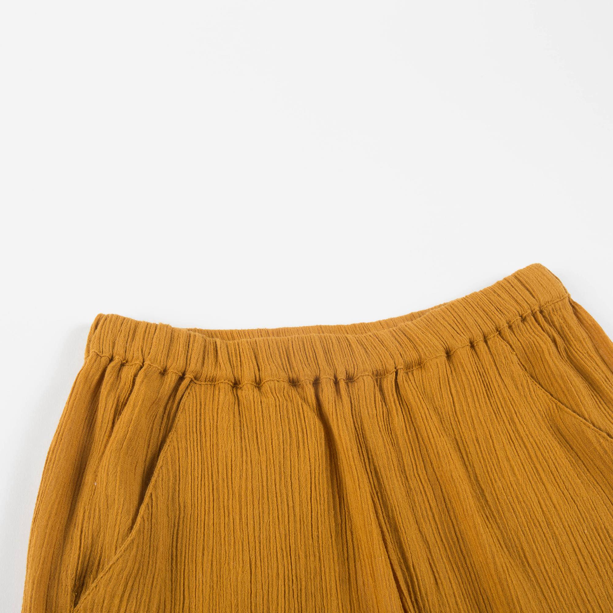 Girls Cognac "Cotton Crepe" Trousers