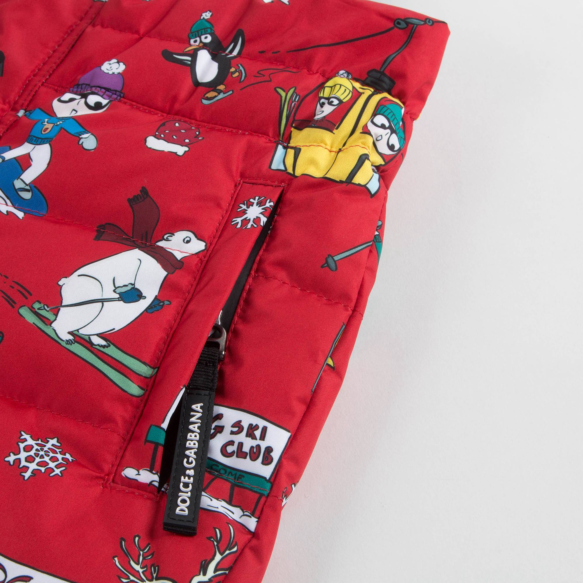 Girls Red Printed Ski Pants