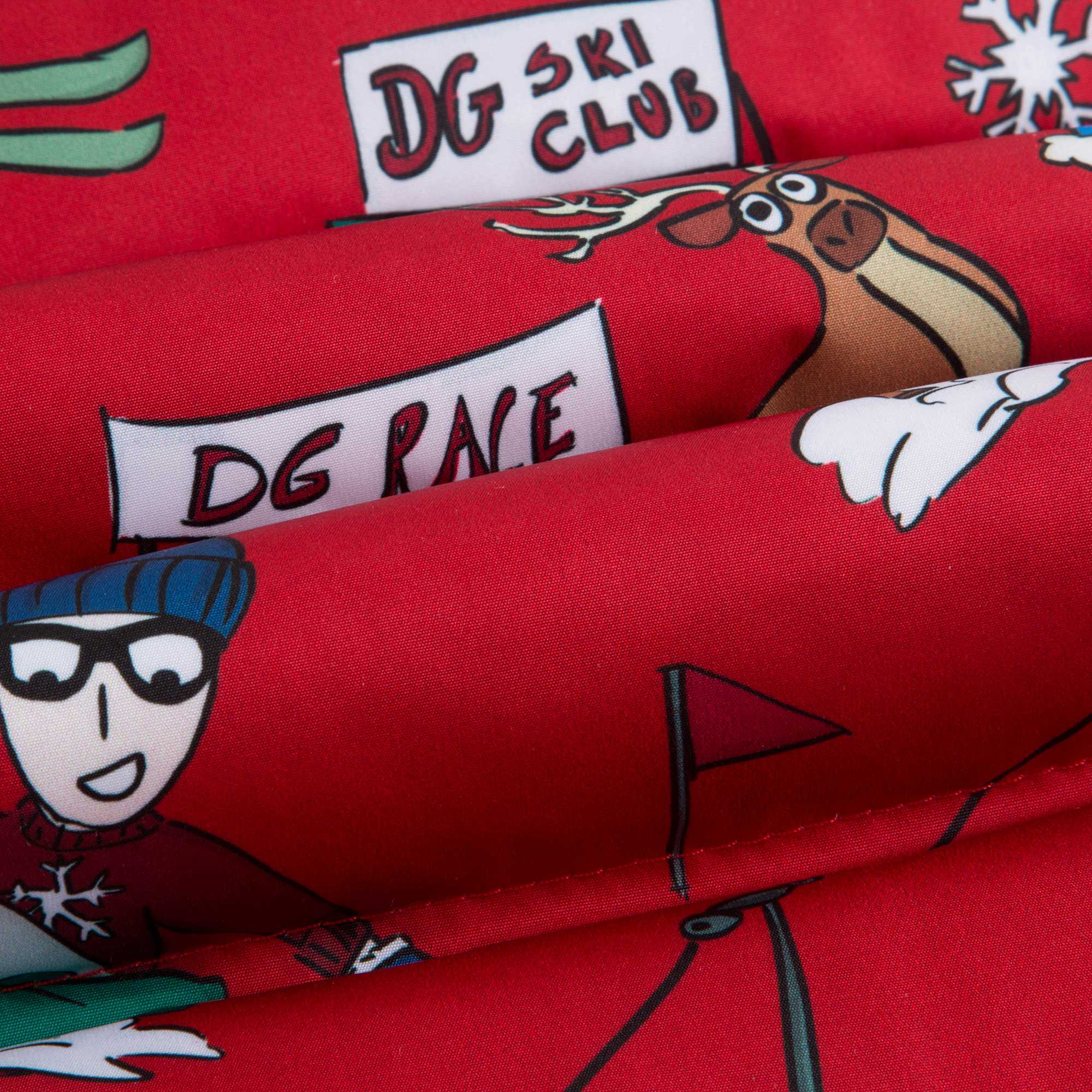 Girls Red Printed Ski Pants