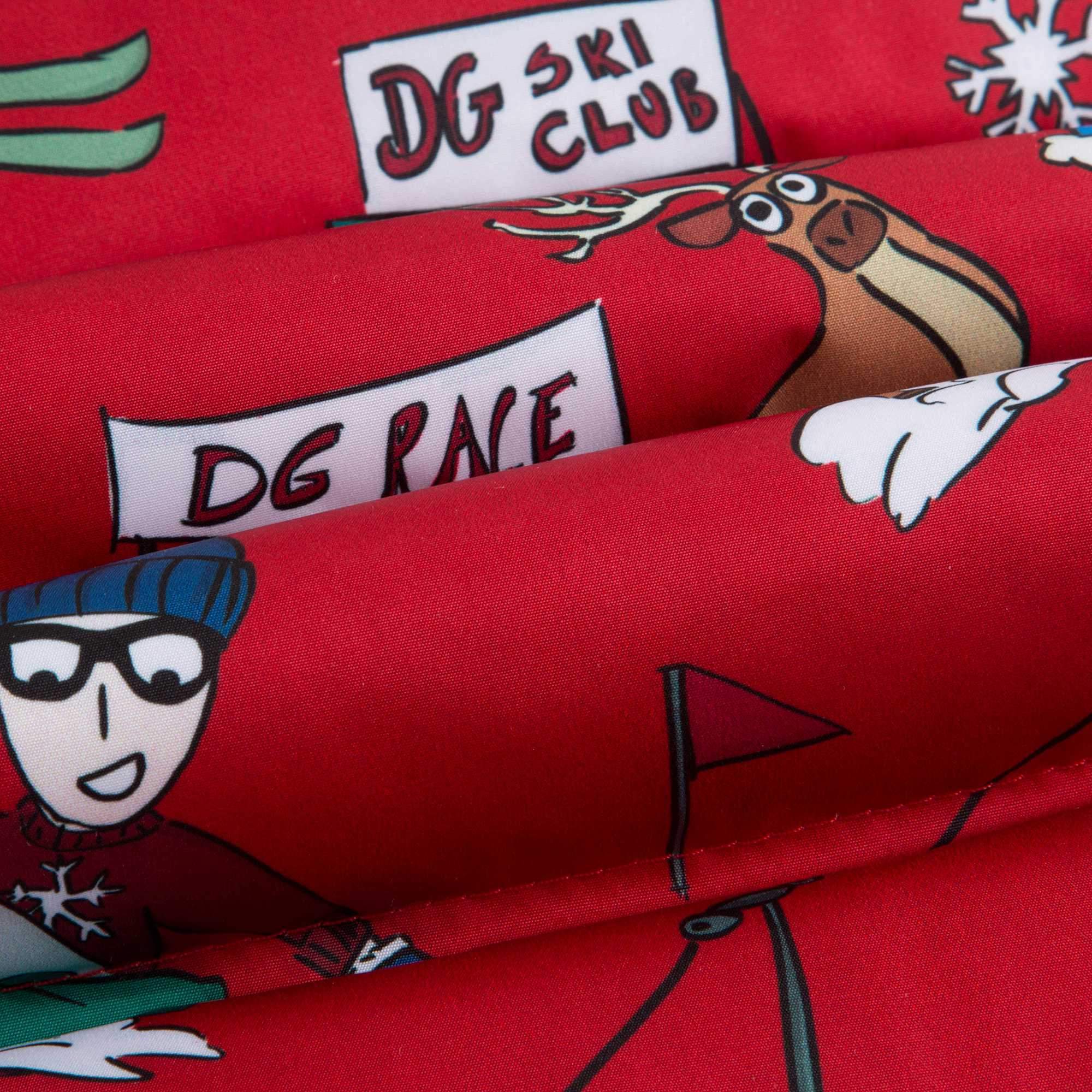 Girls Red Printed Ski Pants