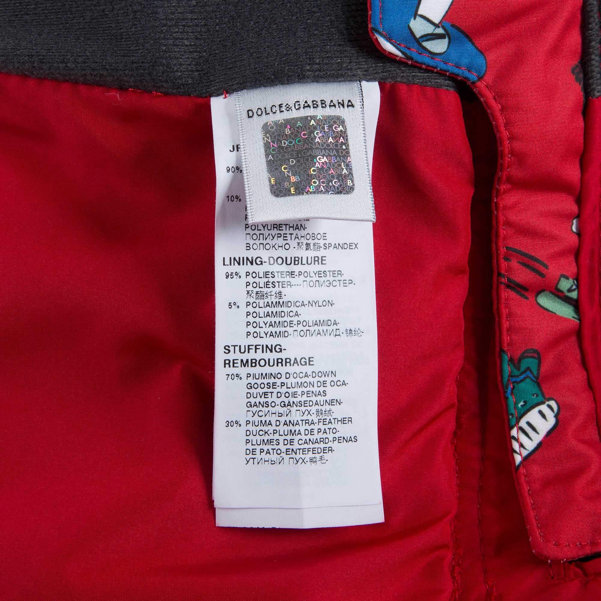 Girls Red Printed Ski Pants