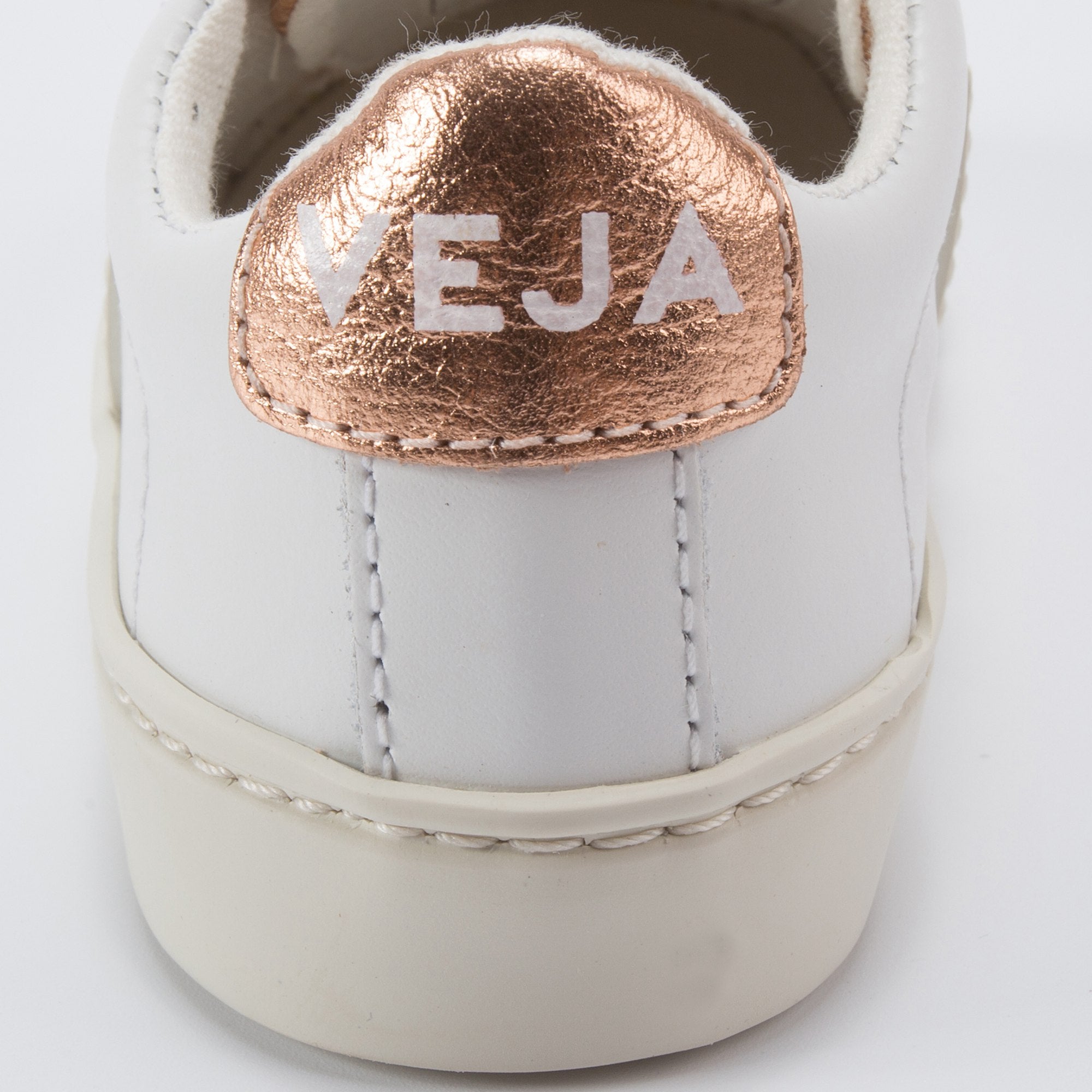 Girls White Leather Velcro With White "V" Shoes