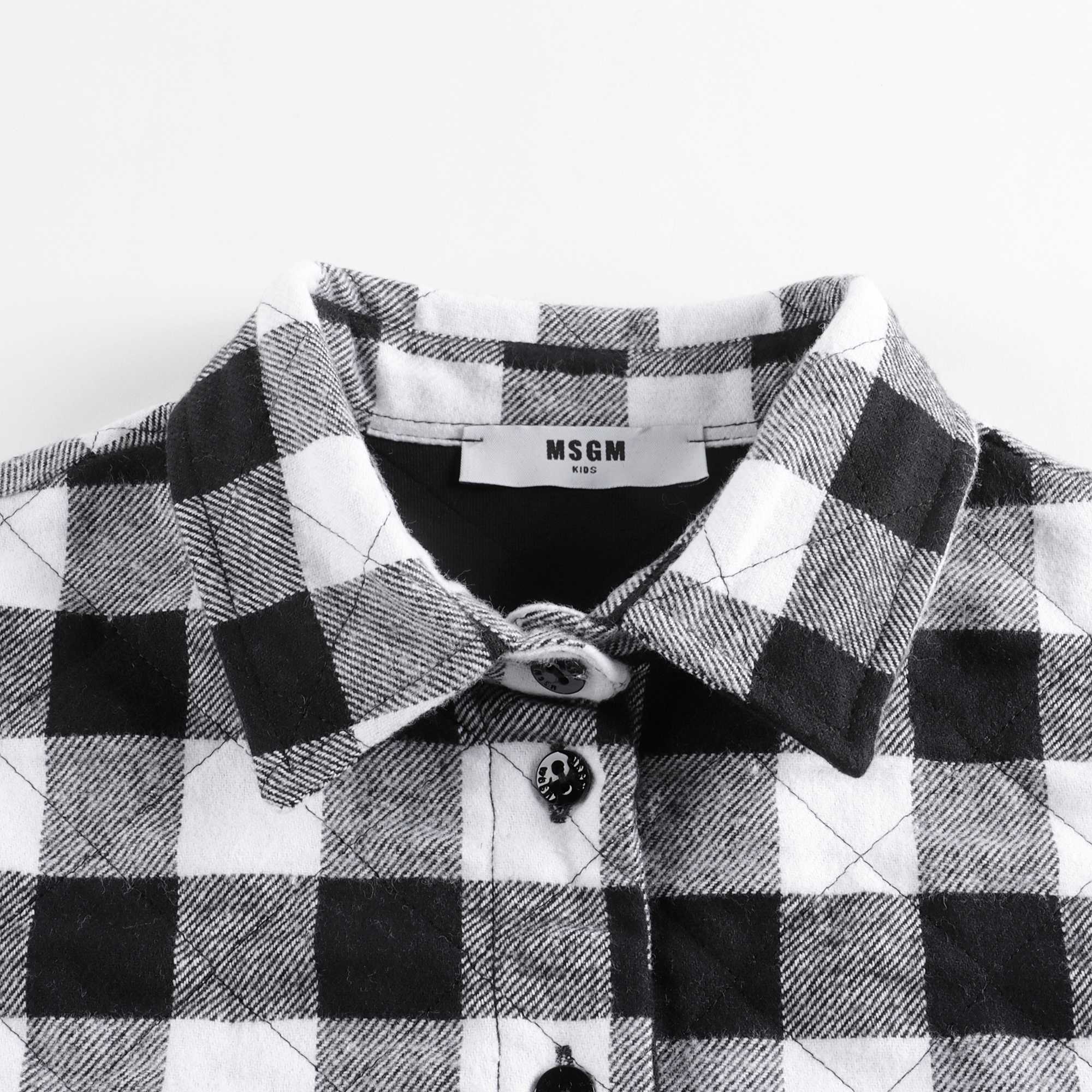 Girls Black Check Cotton Shirt